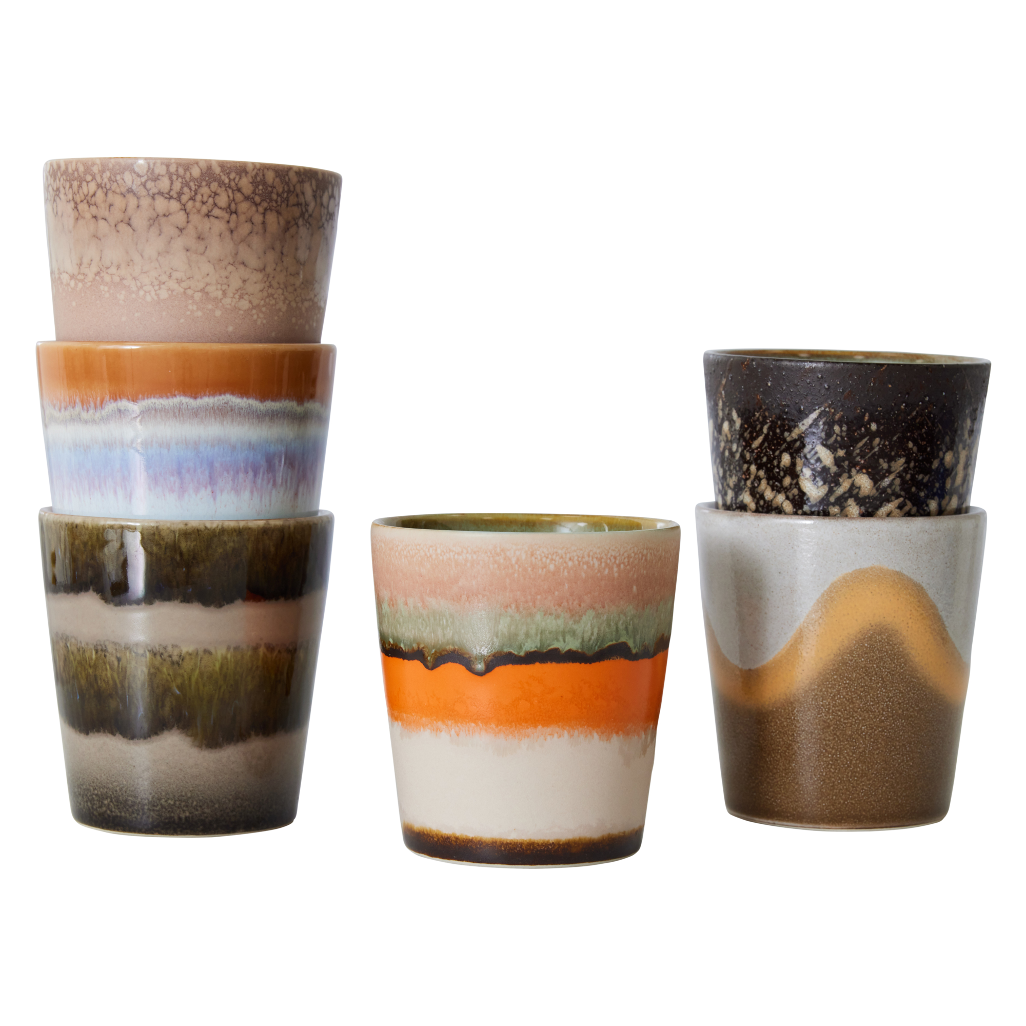 Servies 70's Ceramics Coffee mok Elements - set van 6