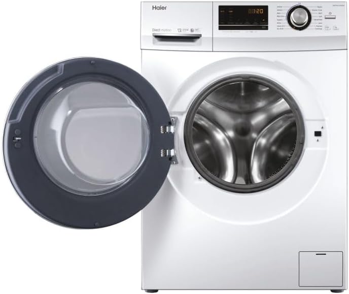 Haier Serie 636 Lavatrice Slim 7 Kg, Libera Installazione, Carica Frontale, Classe A, 1200 Giri, Motore Direct Motion, Rilevamento Carico, Ultra Silenziosa, 59 x 46 x 85 cm, Bianca - HW70-B12636N