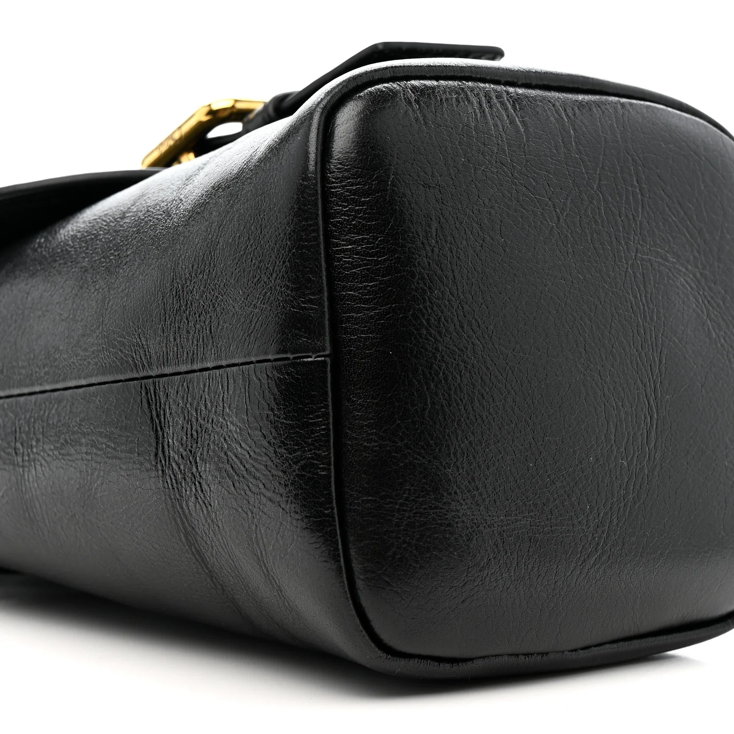 Shiny Calfskin Camera Crossbody Black - Top Club