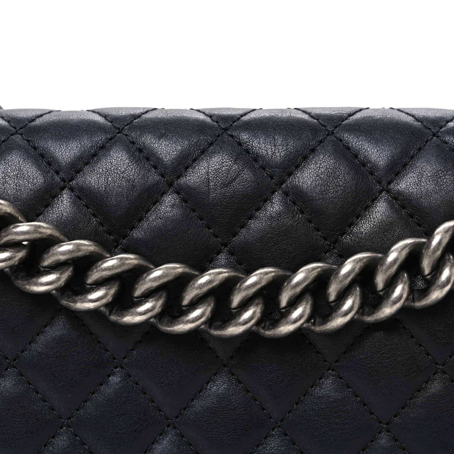 Lambskin Quilted Medium Boy Flap Black - Top Club