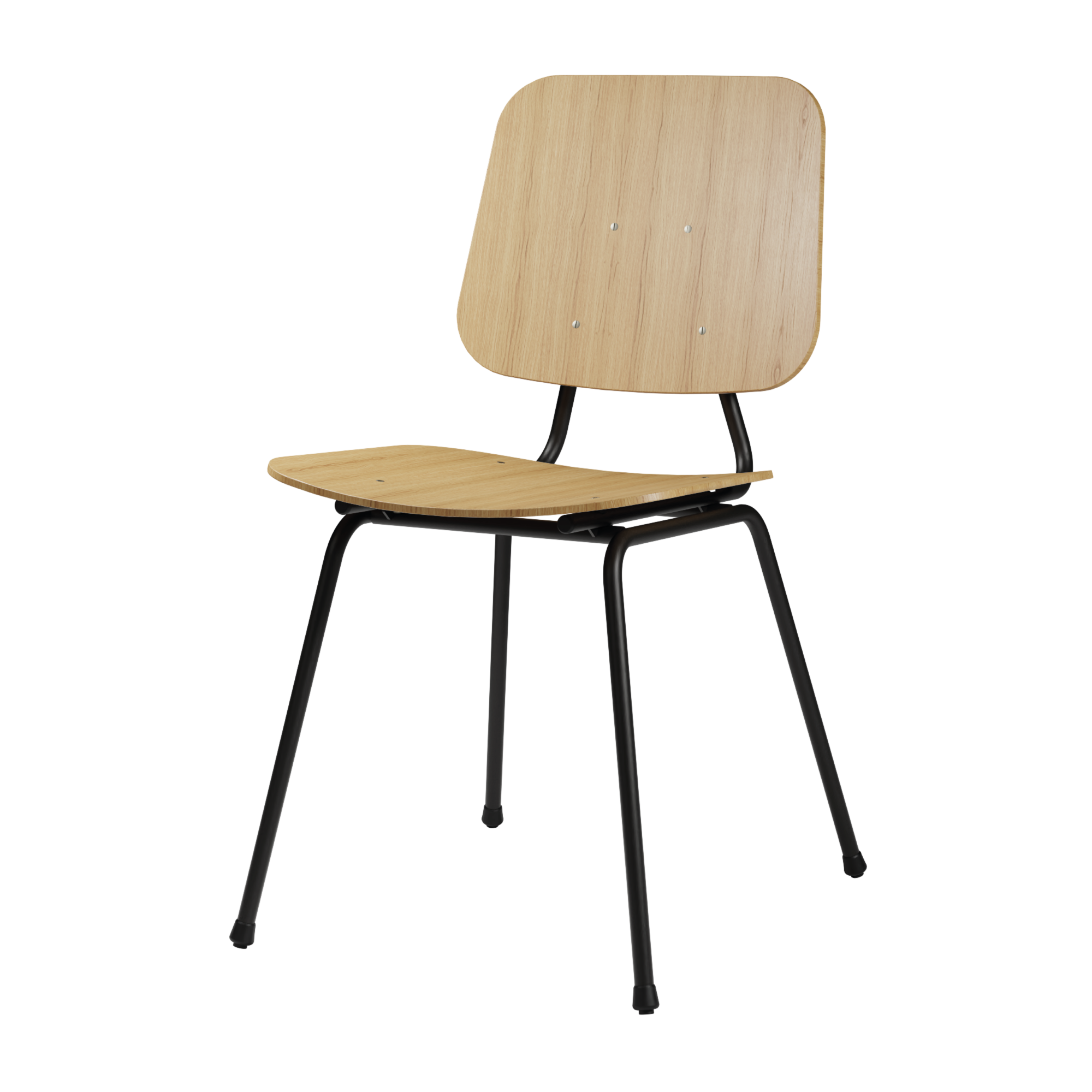 Dining 14 ZA Hout - Frame RAL9005 Jet Black + Eiken Fineer Naturel
