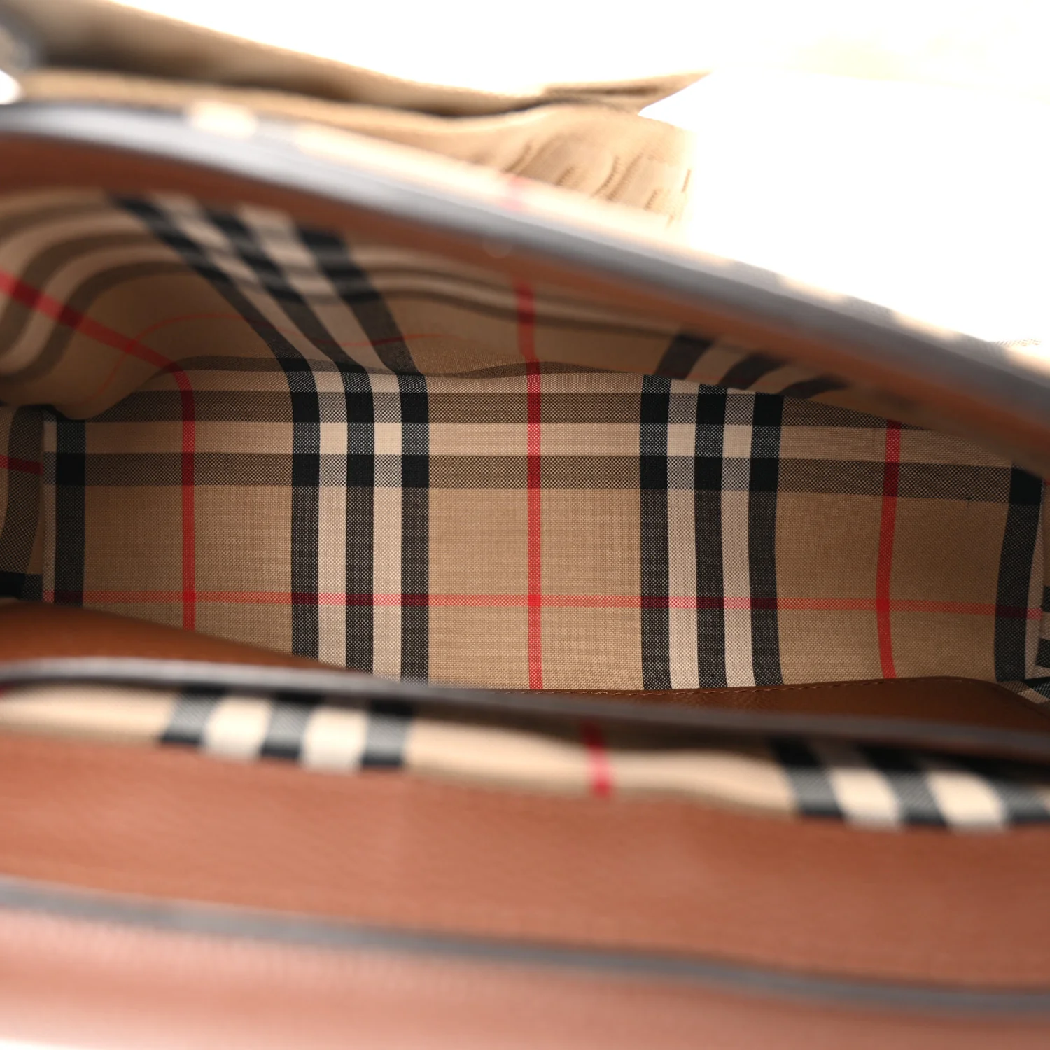 Grainy Calfskin Vintage Check Note Crossbody Bag Malt Brown - Top Club