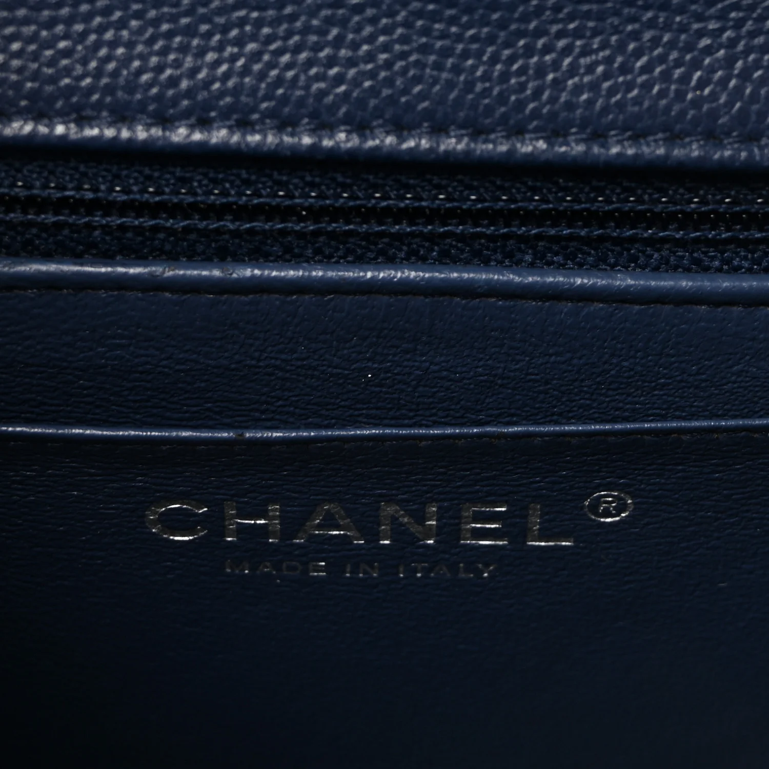 Caviar Quilted Mini Square Flap Navy - Top Club