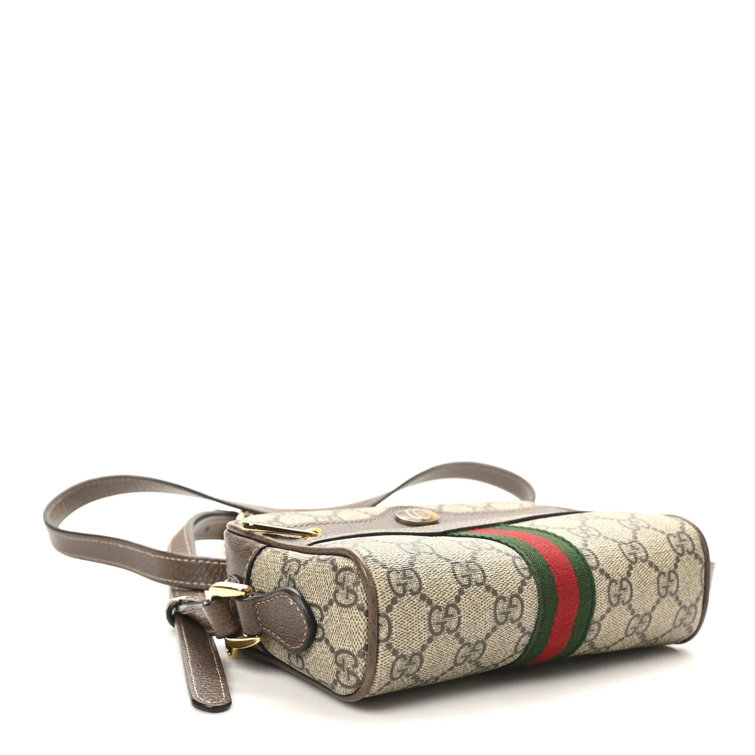 GG Supreme Monogram Web Mini Ophidia Shoulder Bag Brown - Top Club