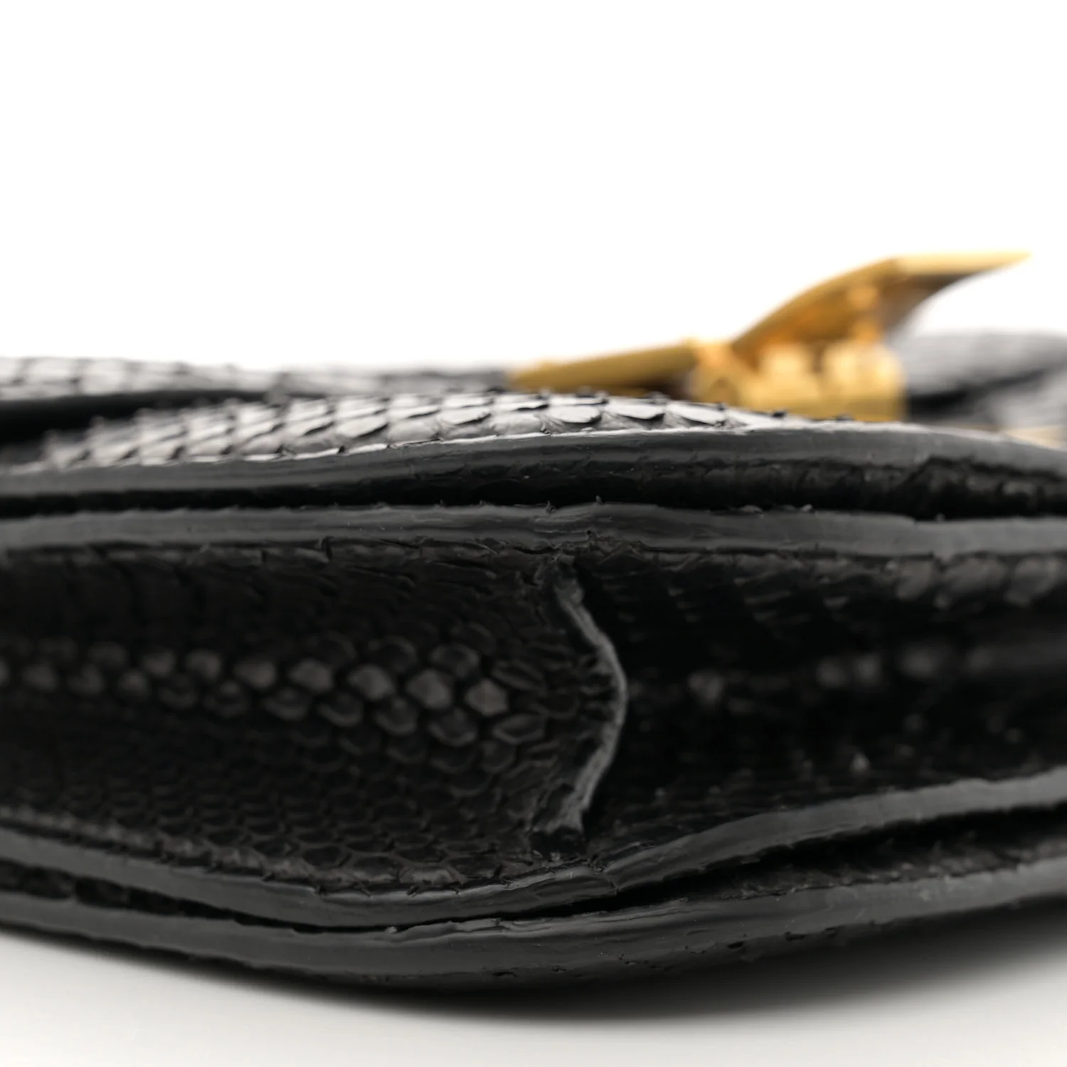 Snakeskin Medium Classic Box Flap Bag Black - Top Club