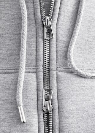& Other Stories CROPPED SCUBA ZIP-UP HOODIE