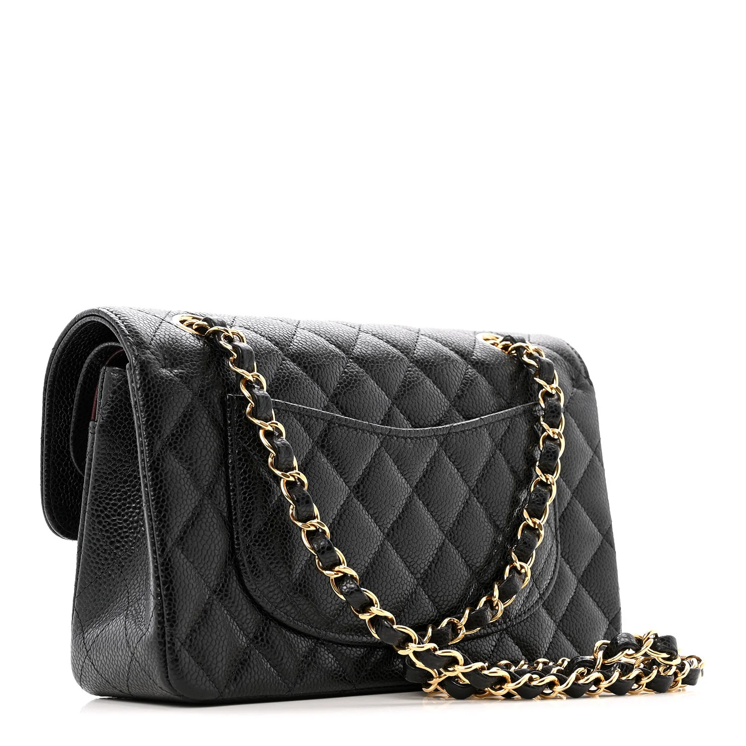 Caviar Quilted Small Double Flap Black - Top Club