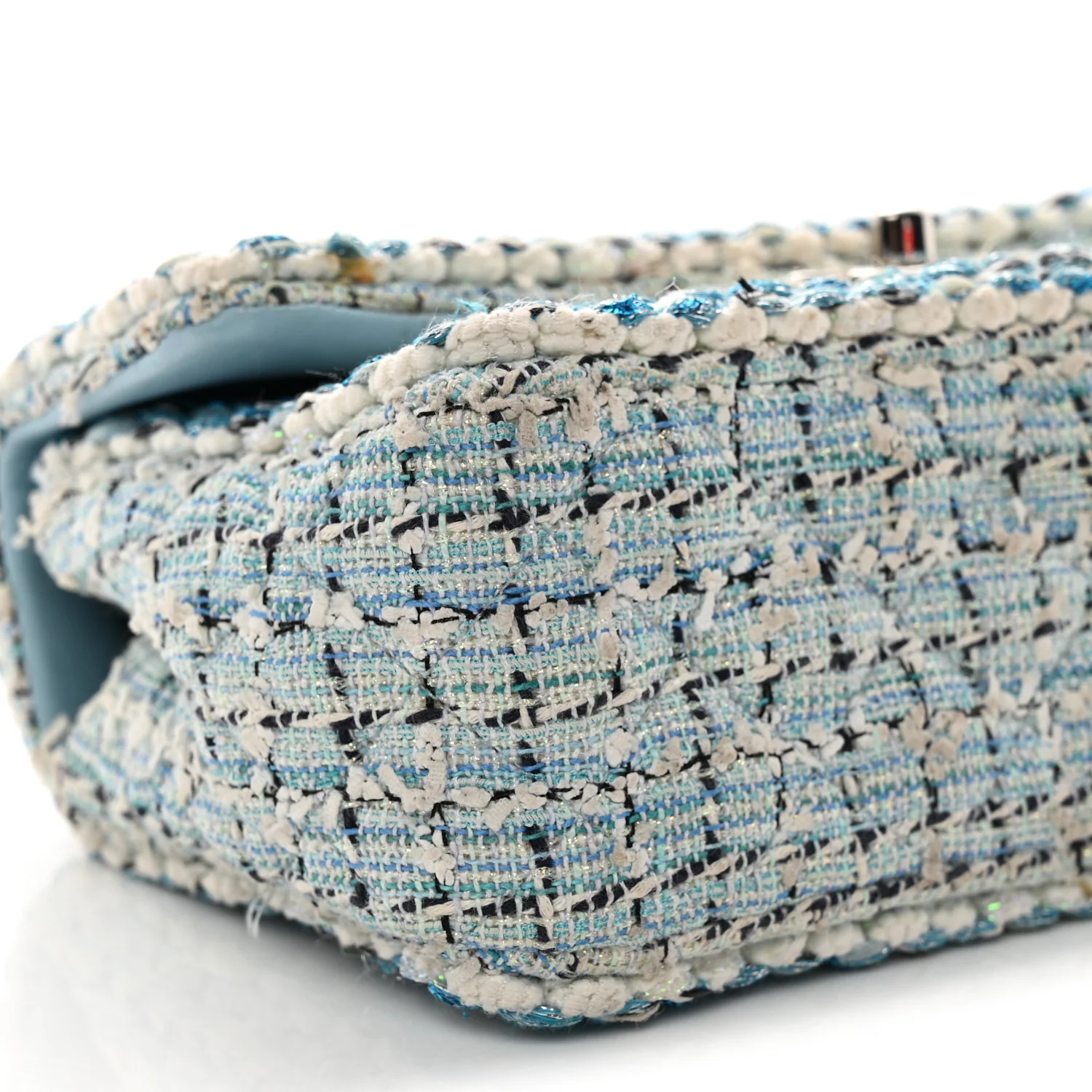 Tweed Braid Mini Flap Blue White Navy - Top Club