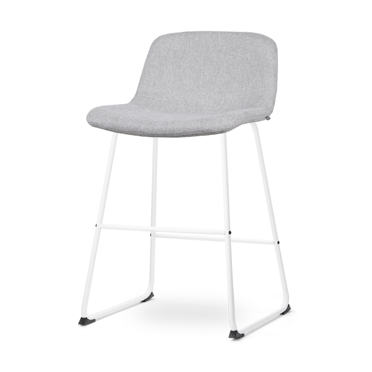 Barkruk Nino-Mats lichtgrijs -  wit onderstel - 65 cm