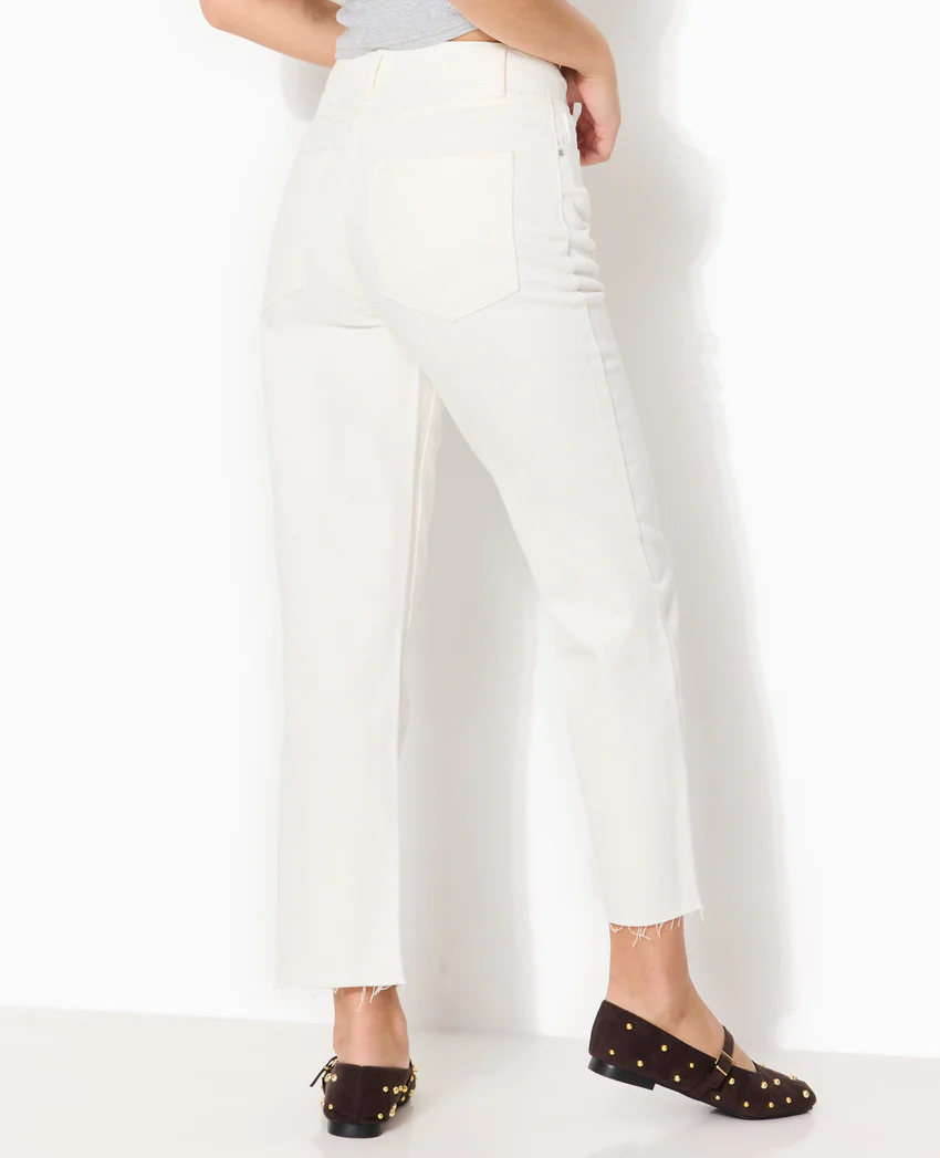 Pimkie Jean straight 7/8ème taille haute bas coupés