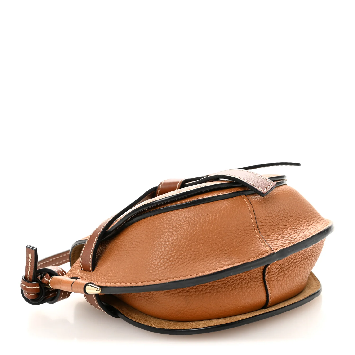 Grained Calfskin Mini Gate Crossbody Bag Caramel Pecan - Top Club