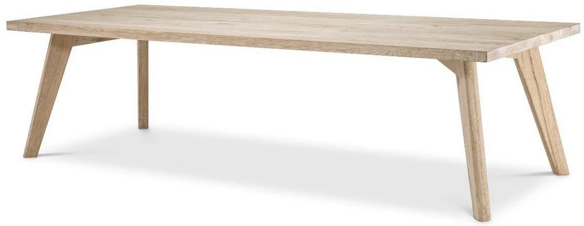Luxury solid wood dining table natural colors 280 x 110.5 x H. 76 cm - Rectangular oak wood kitchen table - Solid wood dining room furniture - Luxury quality