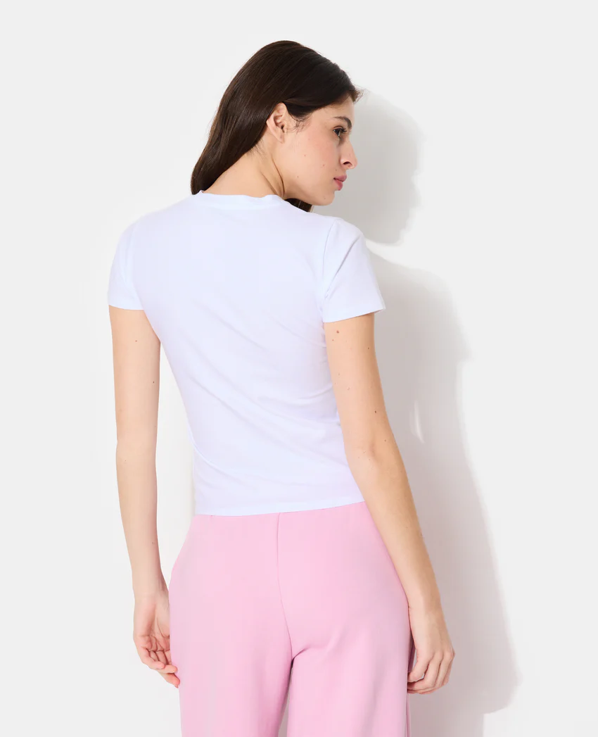 Pimkie T-shirt ajusté avec print faon + nœud cousu