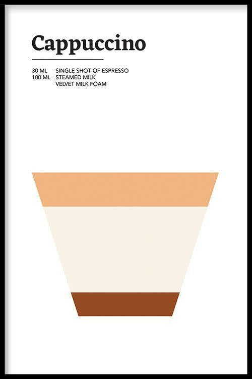Walljar poster ingelijst - Cappuccino Poster ingelijst - 70 x 100 cm