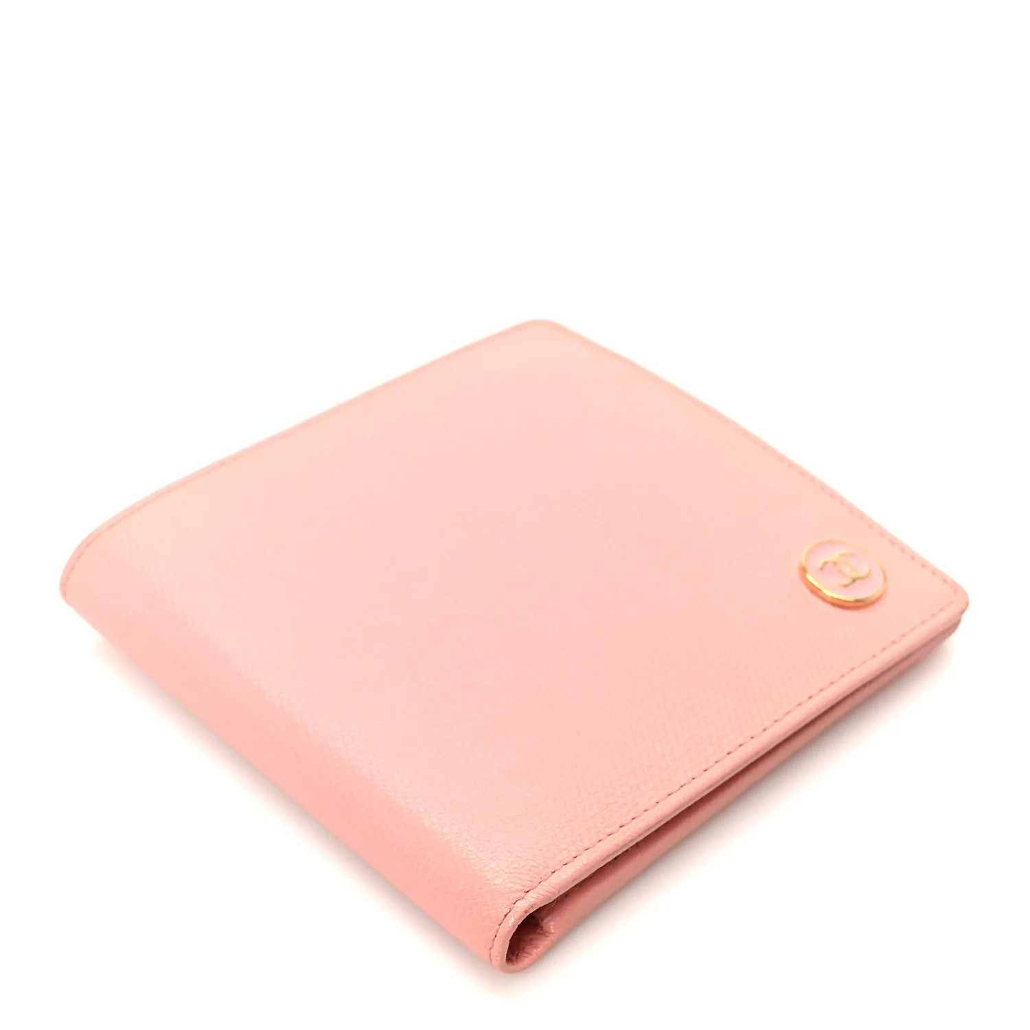 Caviar CC Button Bi-Fold Wallet Pink - Top Club