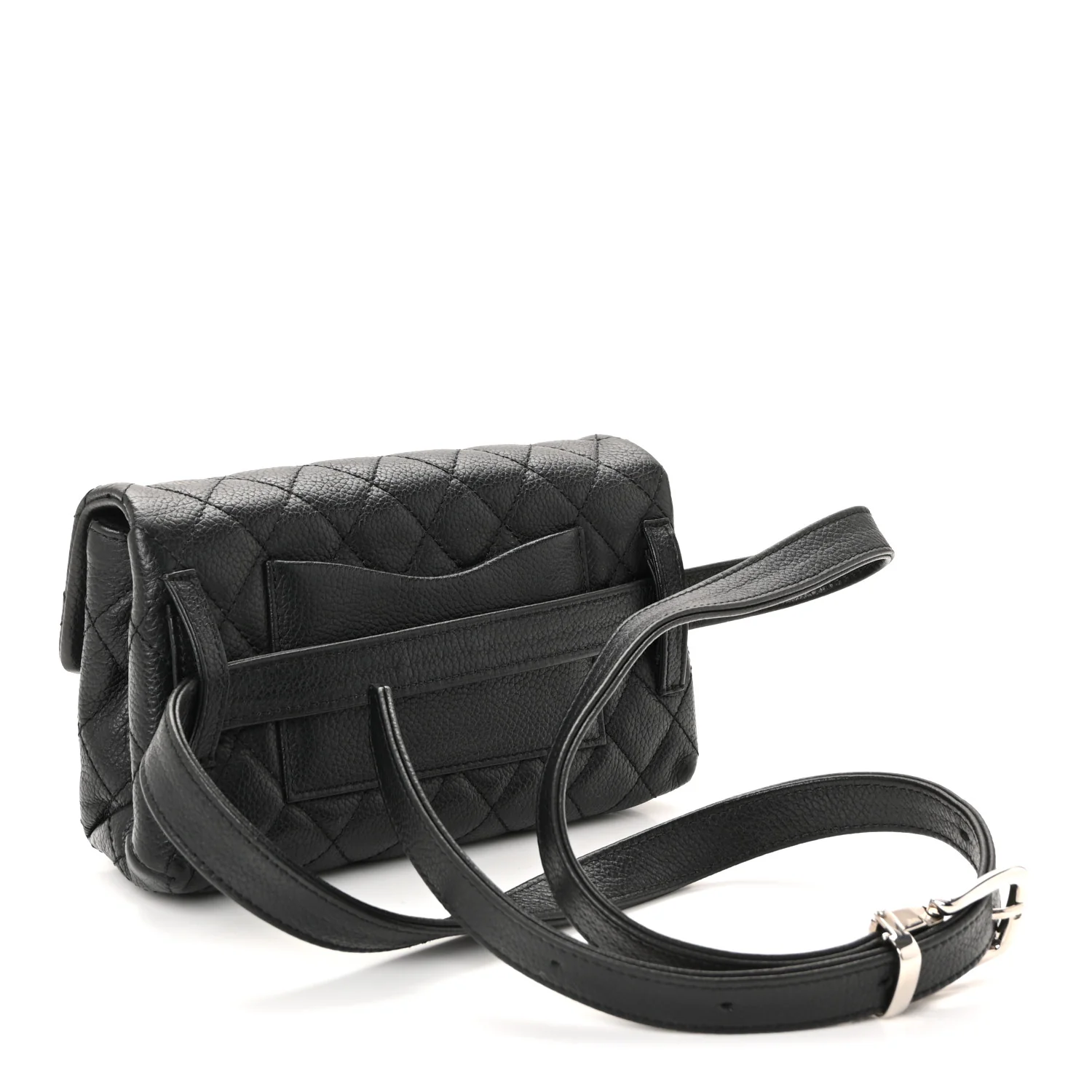 Grained Calfskin Quilted 2.55 Reissue Flap Belt Bag Clutch Black - Top Club