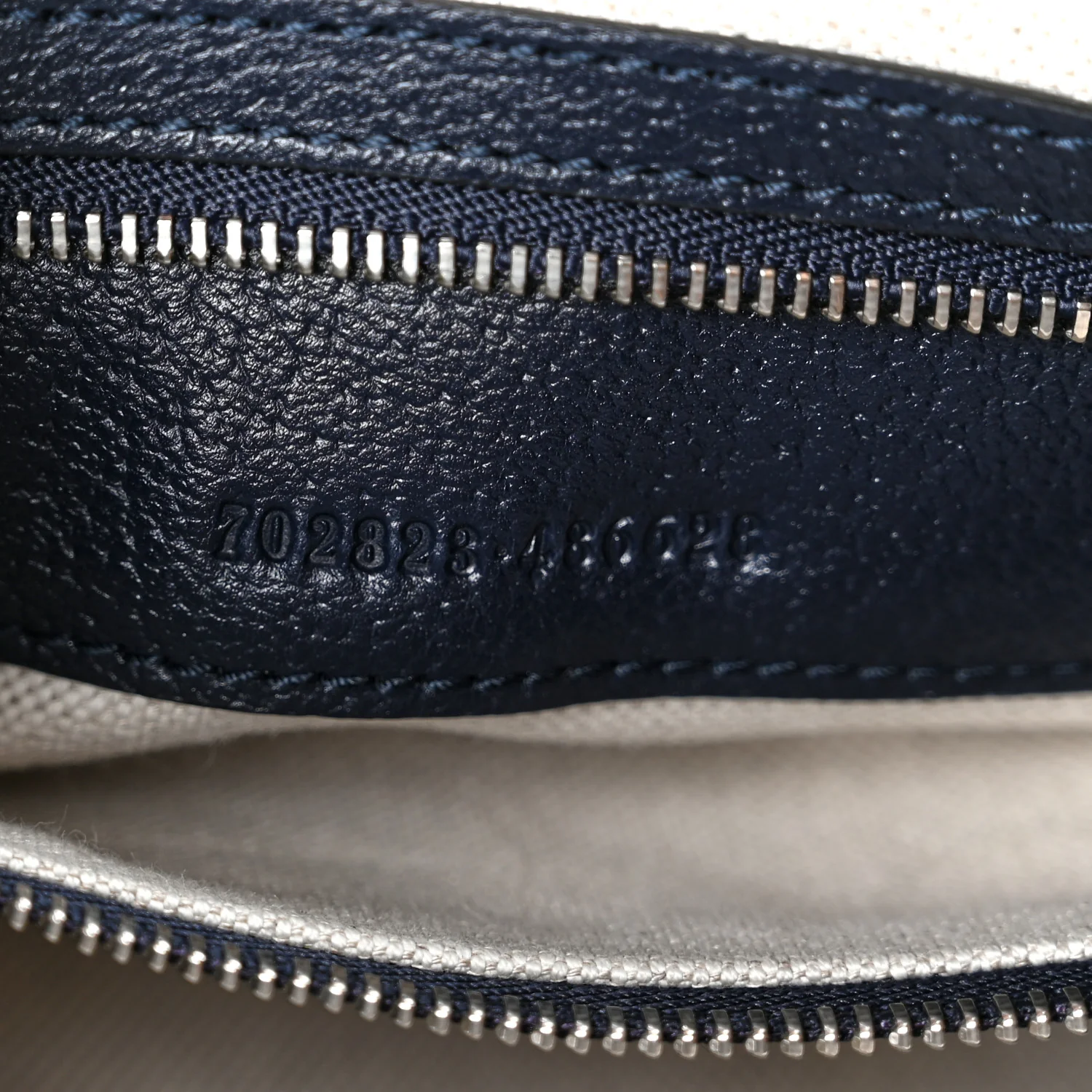 GG Supreme Monogram Textured Calfskin Web Large Attache Shoulder Bag Beige Blue - Top Club