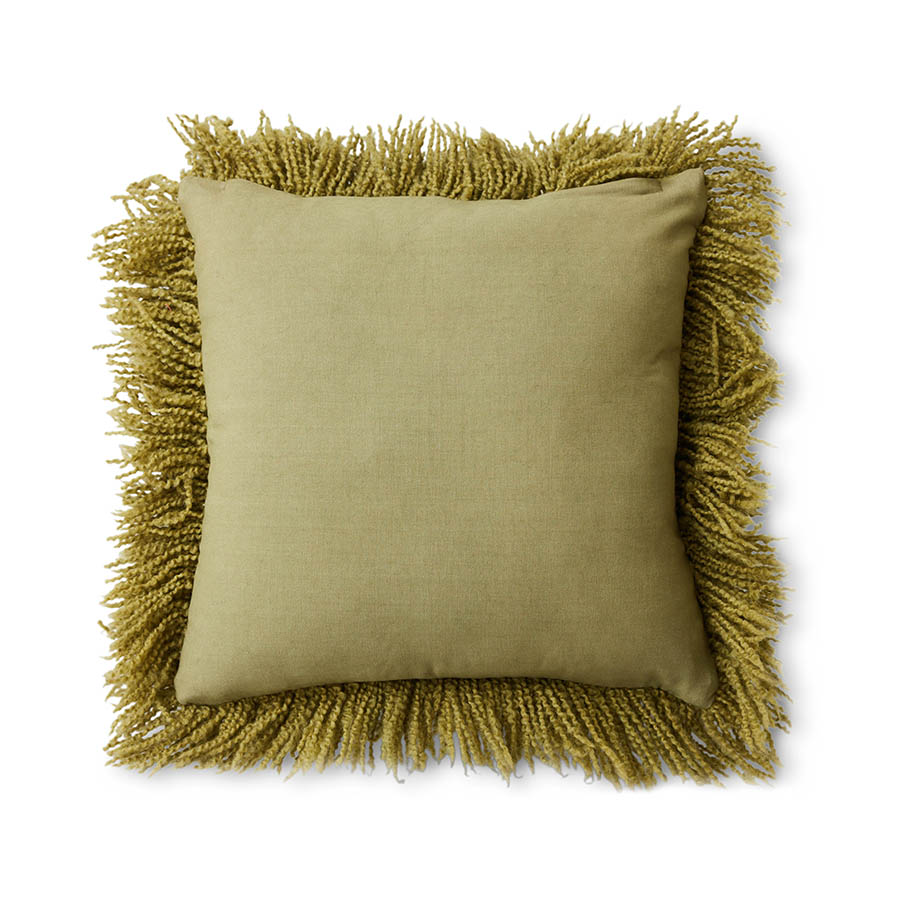 Sierkussen Fluffy 50x50 cm olive