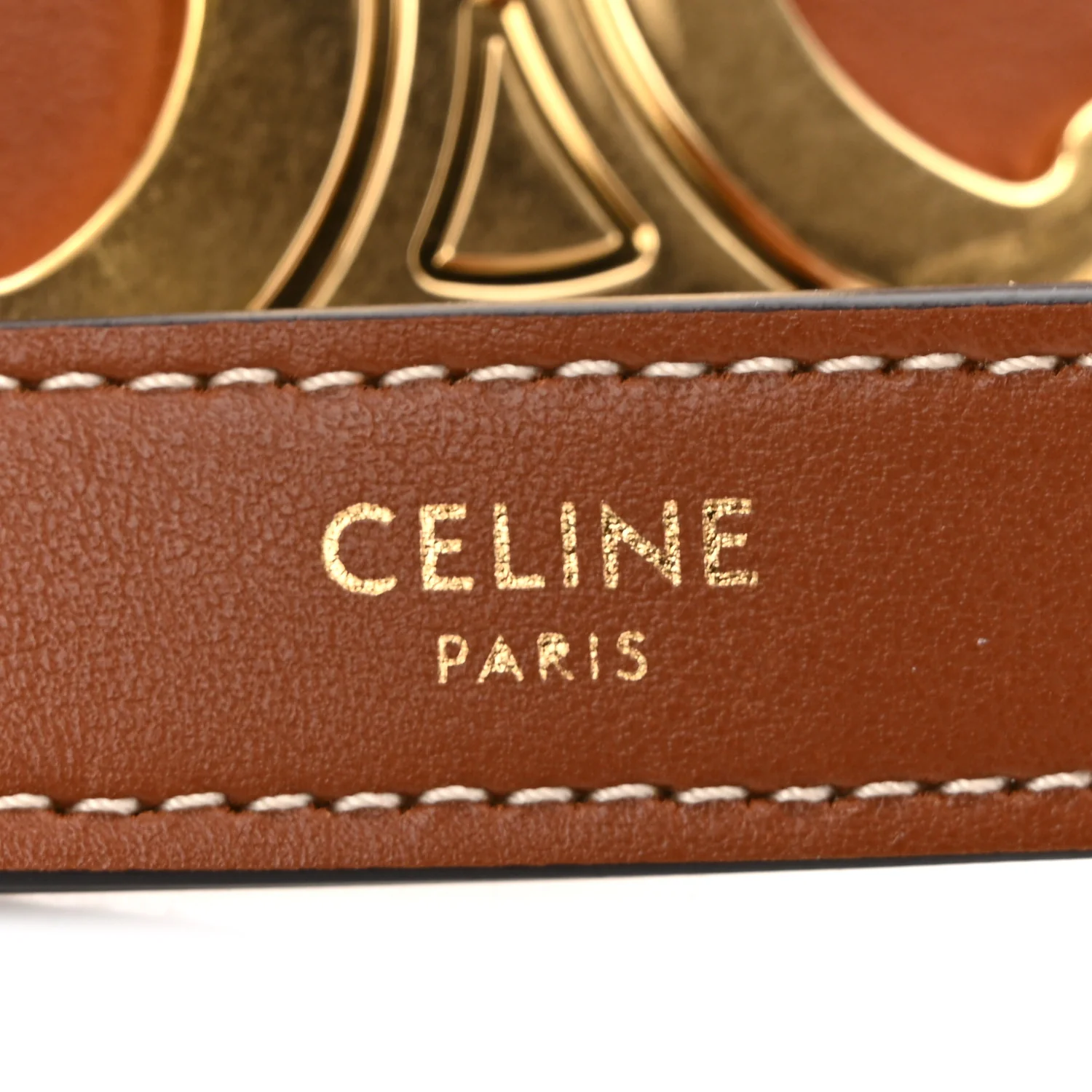 Smooth Calfskin Medium Strap Ava Triomphe Shoulder Bag Tan - Top Club