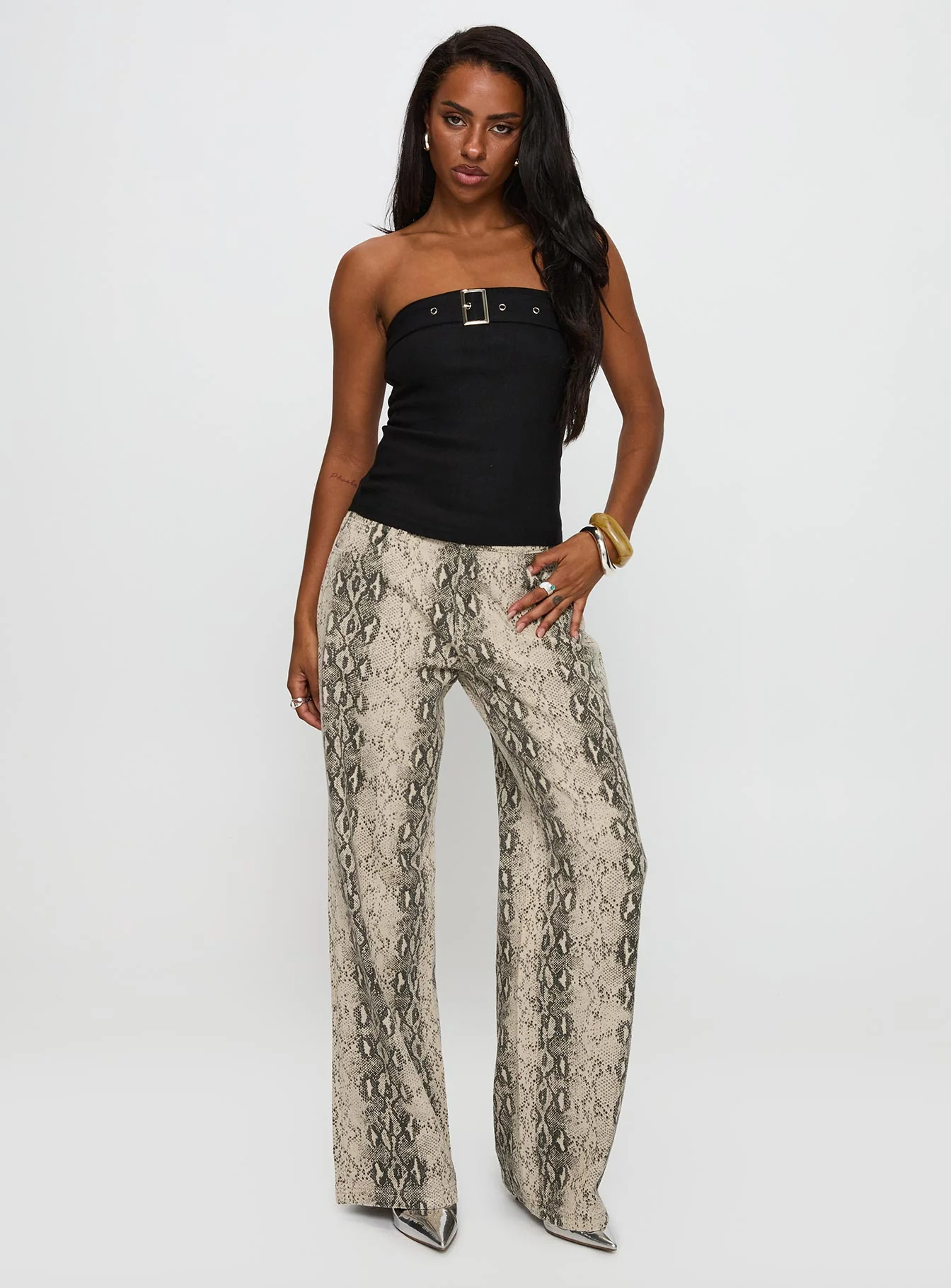 Serpentina Low Rise Straight Leg Jeans Snake