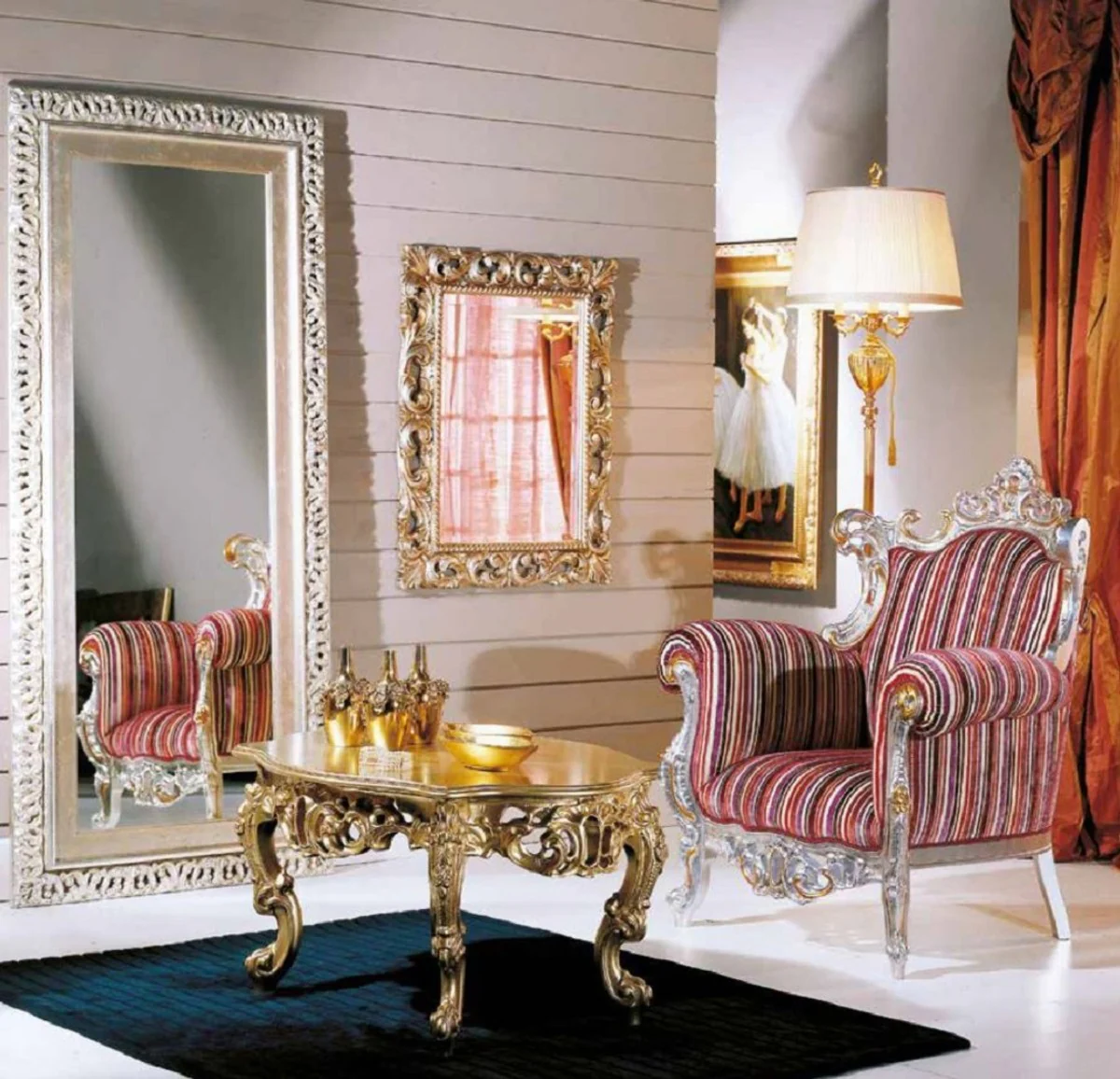 Luxury Baroque Coffee Table Gold - Magnificent solid wood living room table in Baroque style - Baroque Furniture - Baroque Interior - Noble & Magnificent - Luxury Quality - Made in Italy