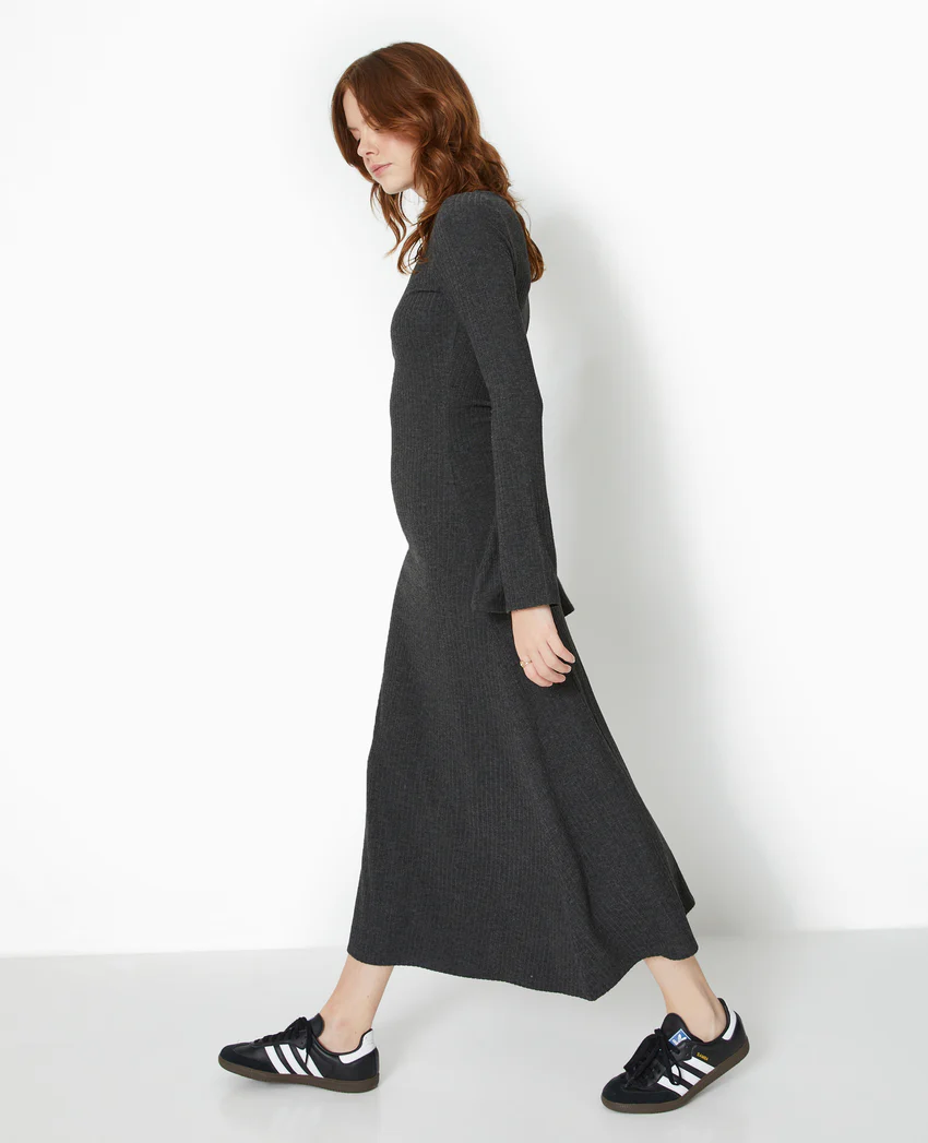 Pimkie Robe longue évasée en maille côtelée
