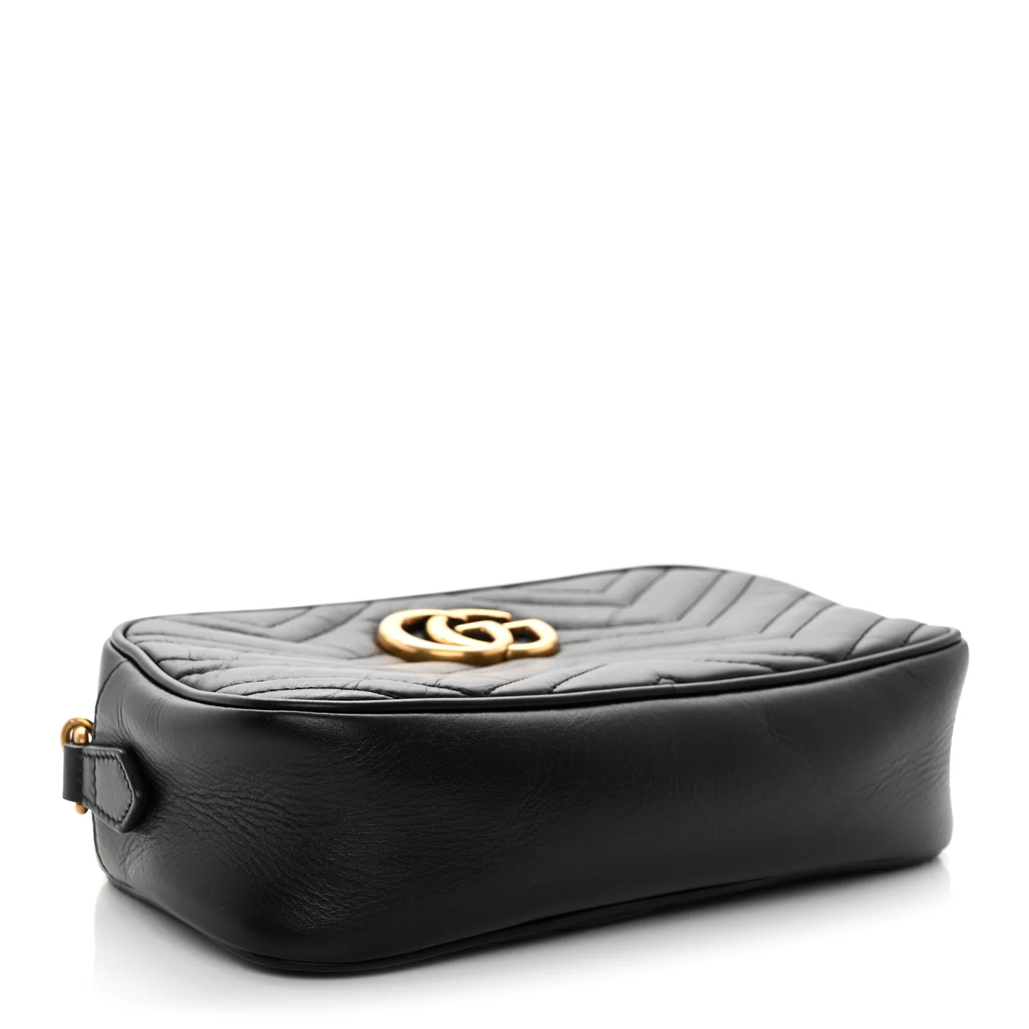 Calfskin Matelasse Small GG Marmont Chain Shoulder Bag Black - Top Club