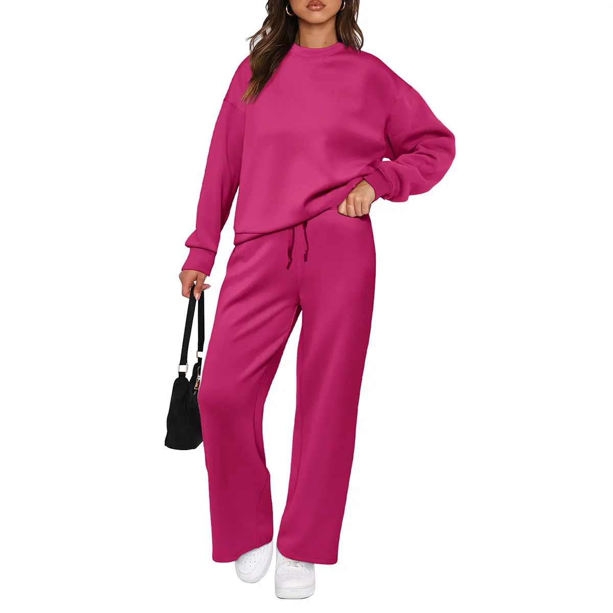 PrettyGarden Women's 2 Piece Outfits Long Sleeve Pullover Tops And Long Pants Lounge Sets Tracksuit