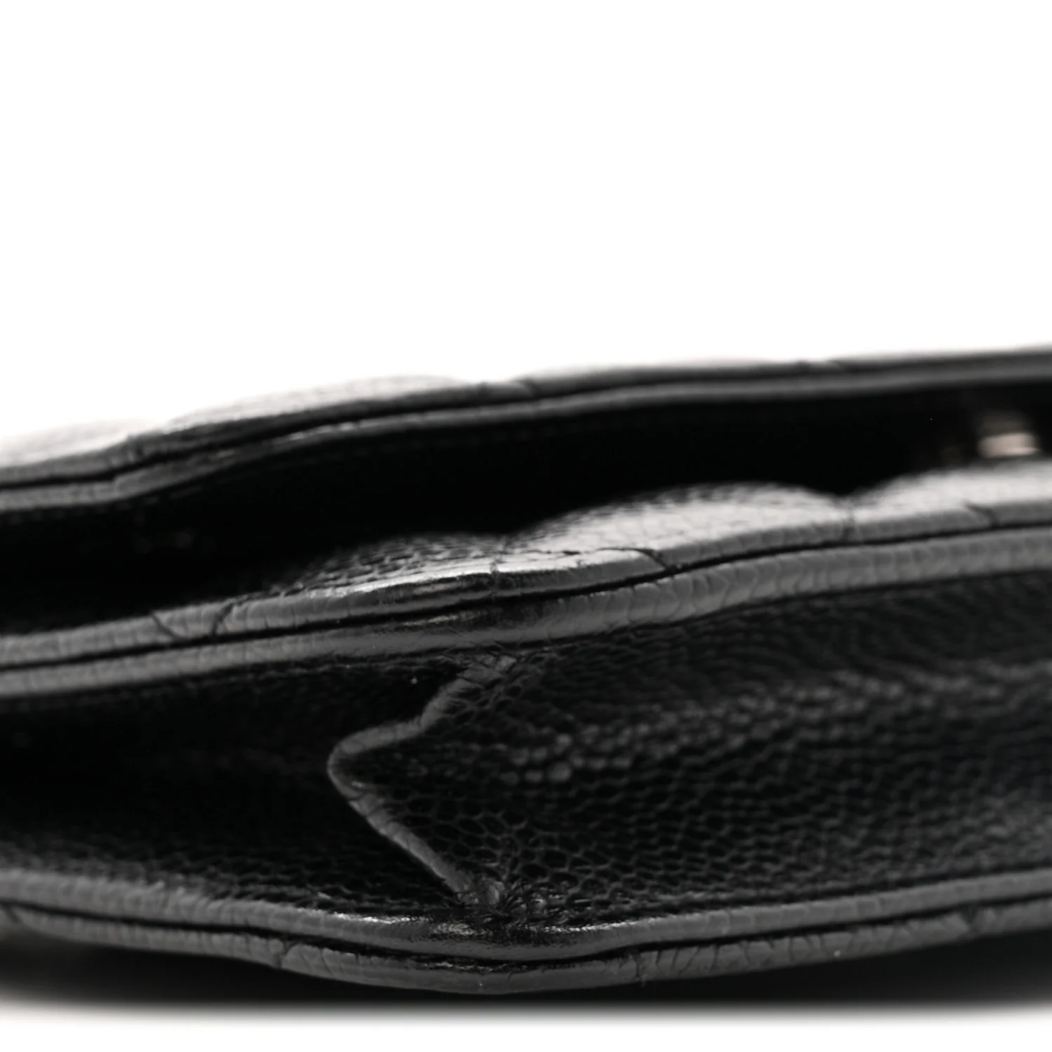 Caviar Quilted Wallet on Chain WOC Black - Top Club