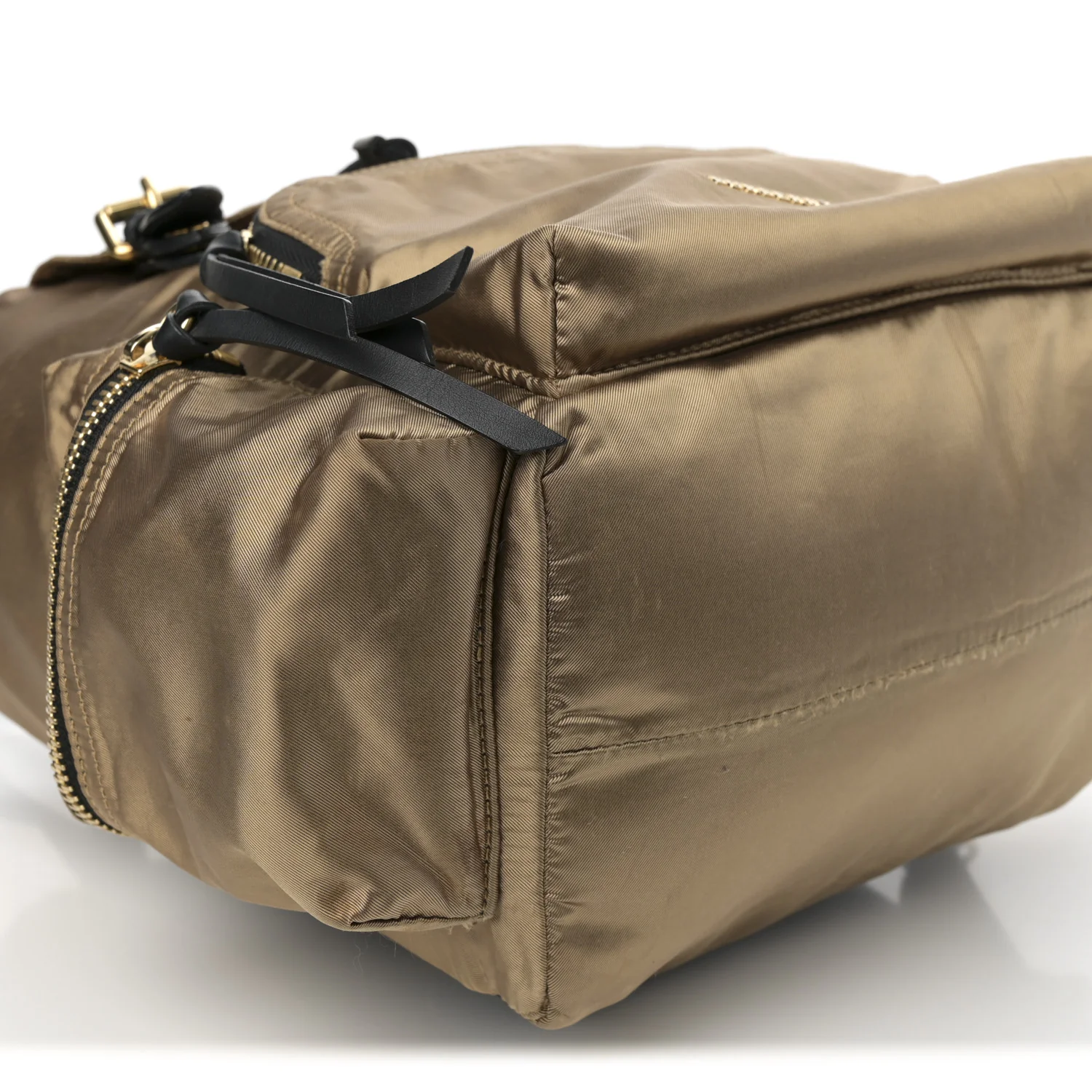Metallic Satin Nylon Medium Rucksack Backpack Gold - Top Club