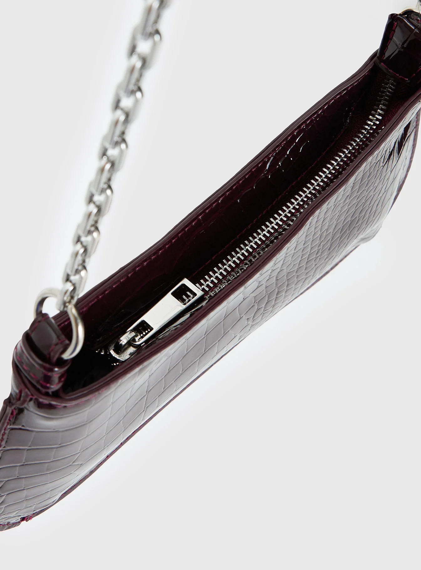 Gwynne Faux Leather Shoulder Bag Cherry Lacquer