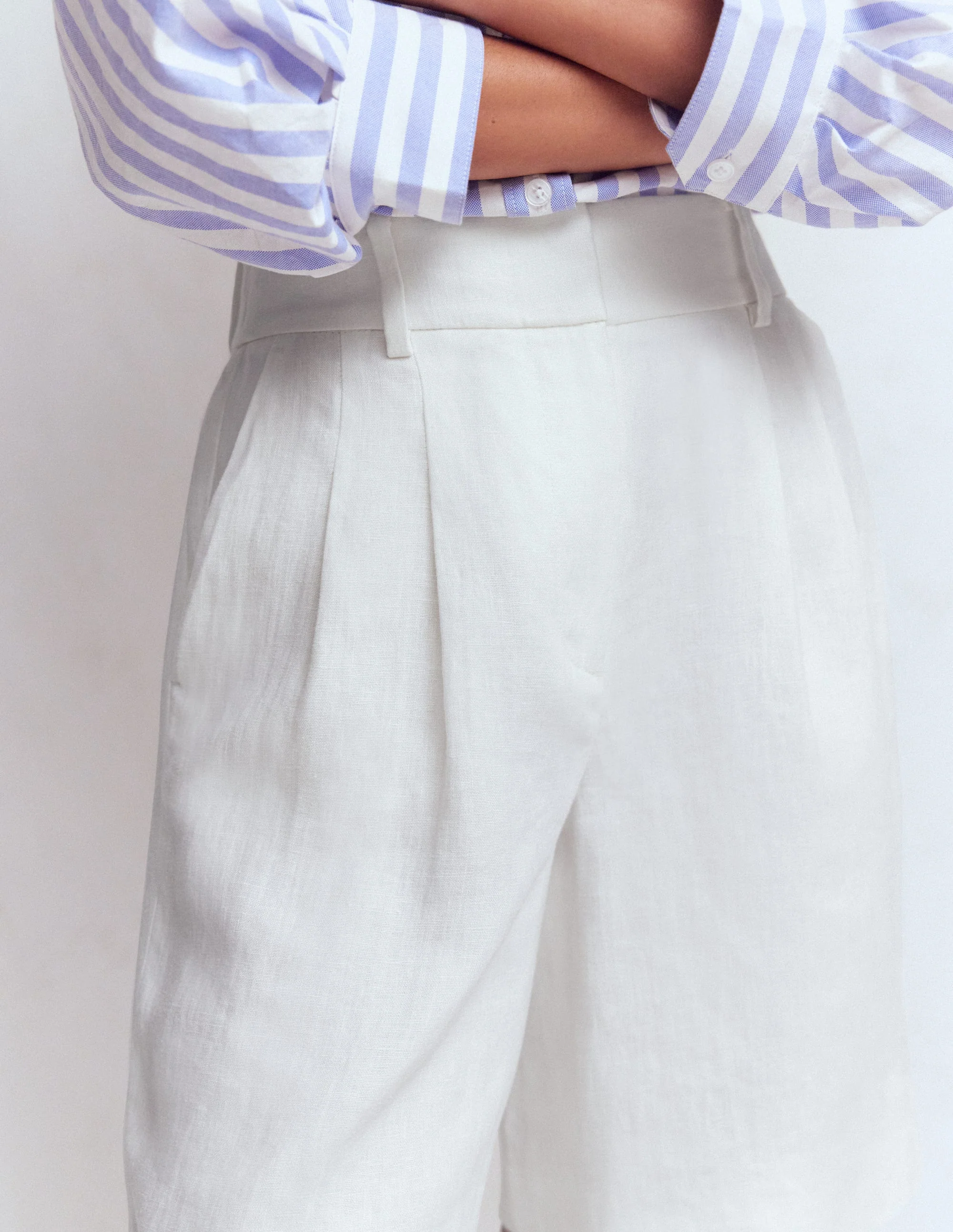 Kensington Leinenshorts-Weiß