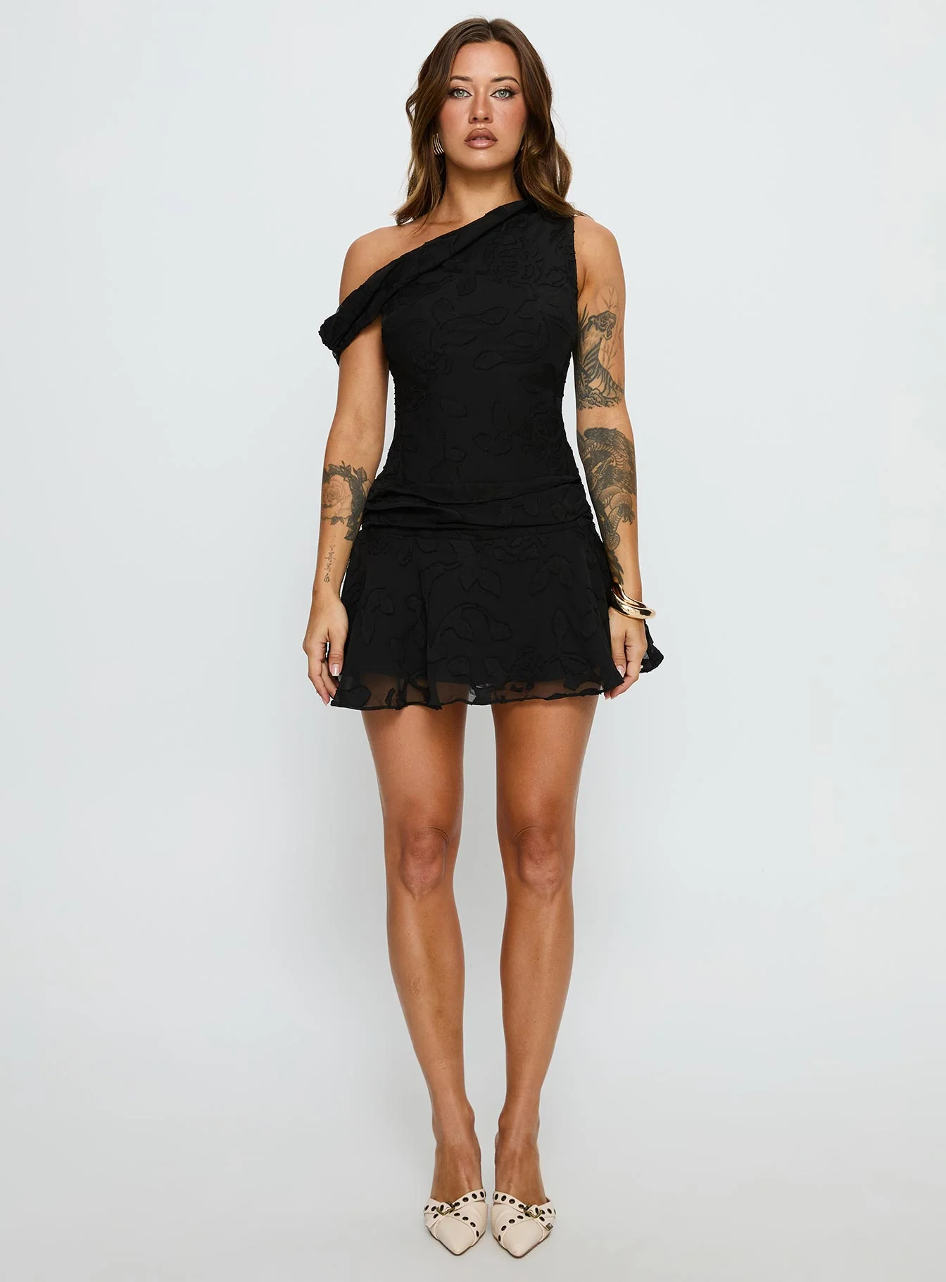 Emiline Off Shoulder Playsuit Black
