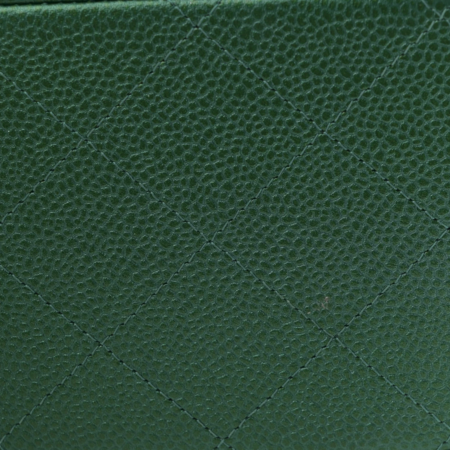 Metallic Caviar Quilted Jumbo Double Flap Green - Top Club