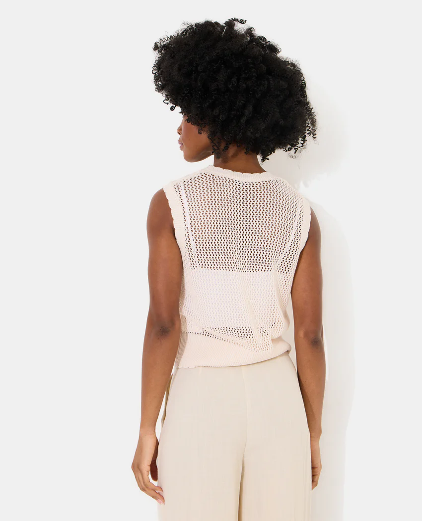 Pimkie Pull sans manches en maille ajourée
