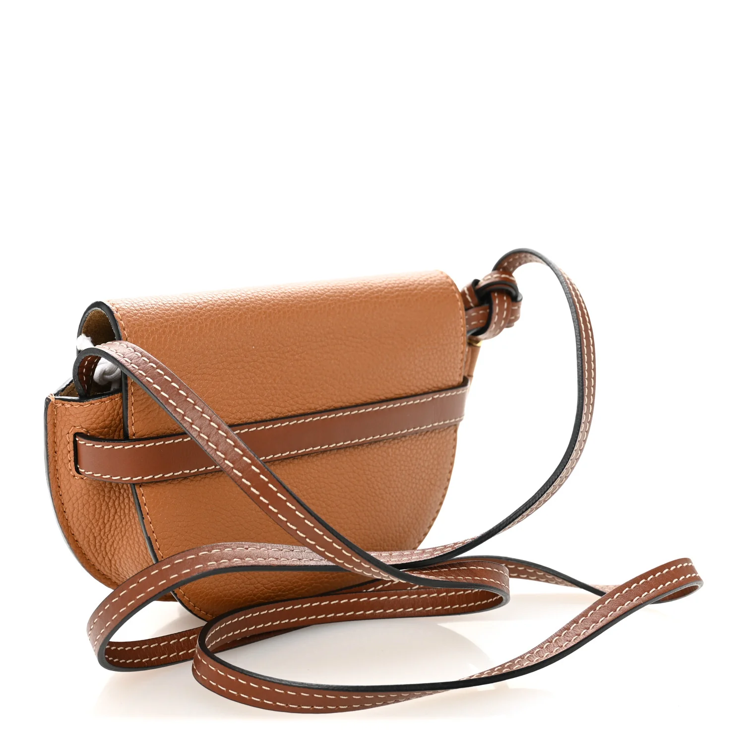 Grained Calfskin Mini Gate Crossbody Bag Caramel Pecan - Top Club
