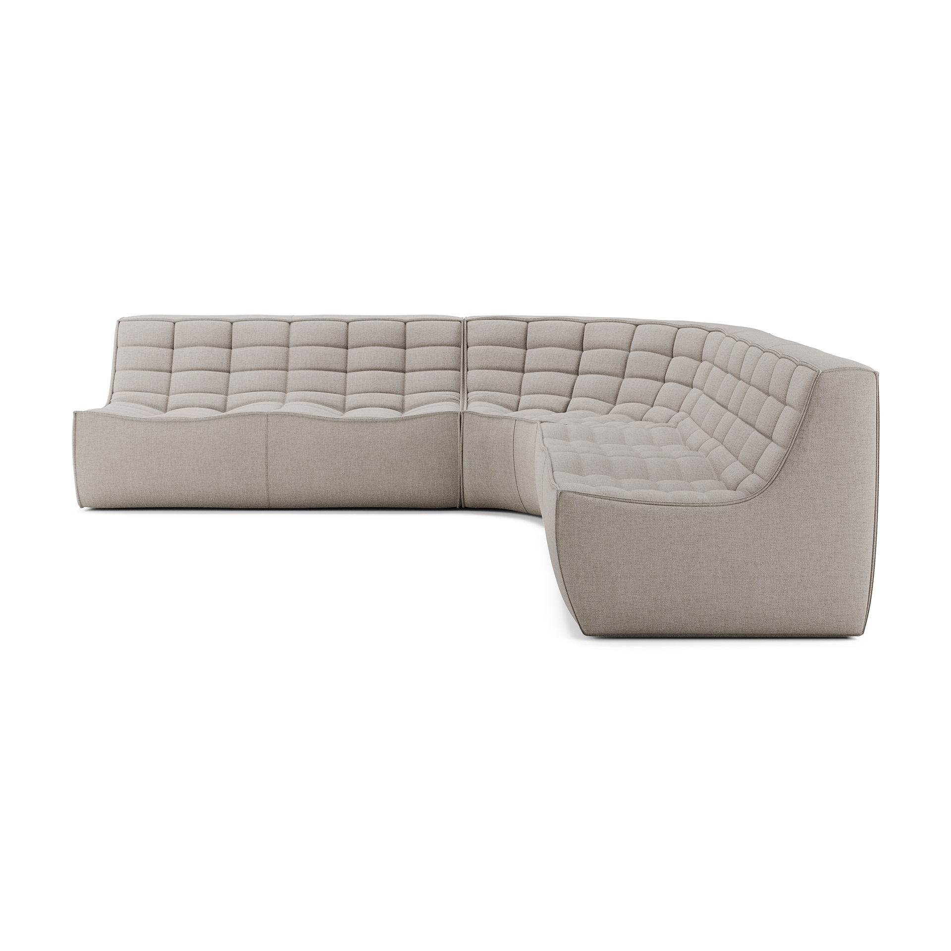 Modulaire bank N701 ecru set 2x2 seat 90° ronde hoek