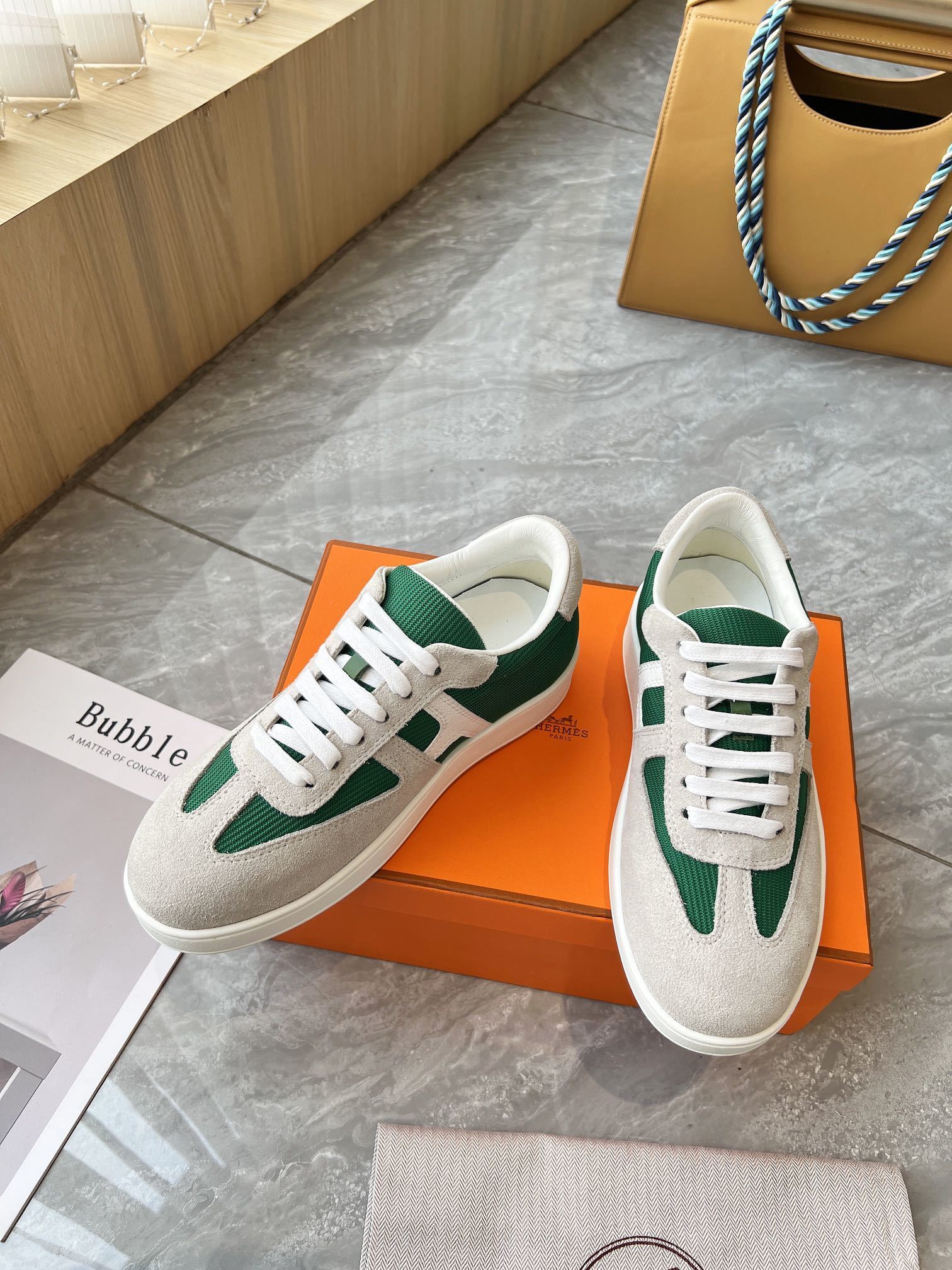 Hermes Women's Sneakers Iconic H Logo Leather Casual Fashion Shoes - Sneaker Replica Workshop