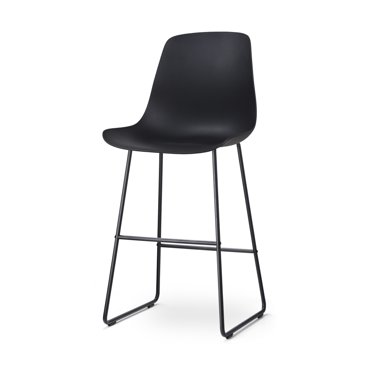 Barkruk Nino-Pip zwart - zwart onderstel - 75 cm