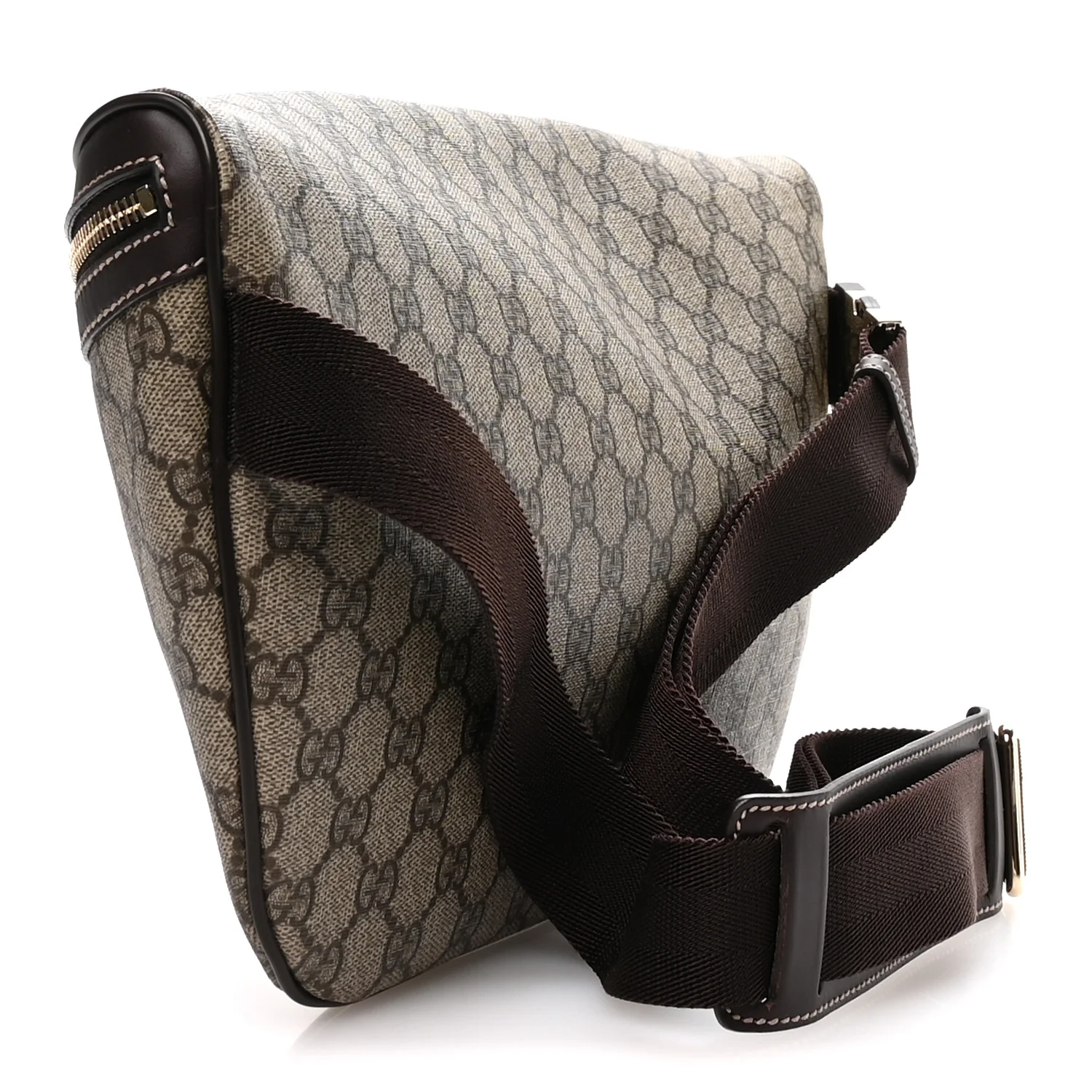 GG Supreme Monogram Belt Bag Dark Brown - Top Club