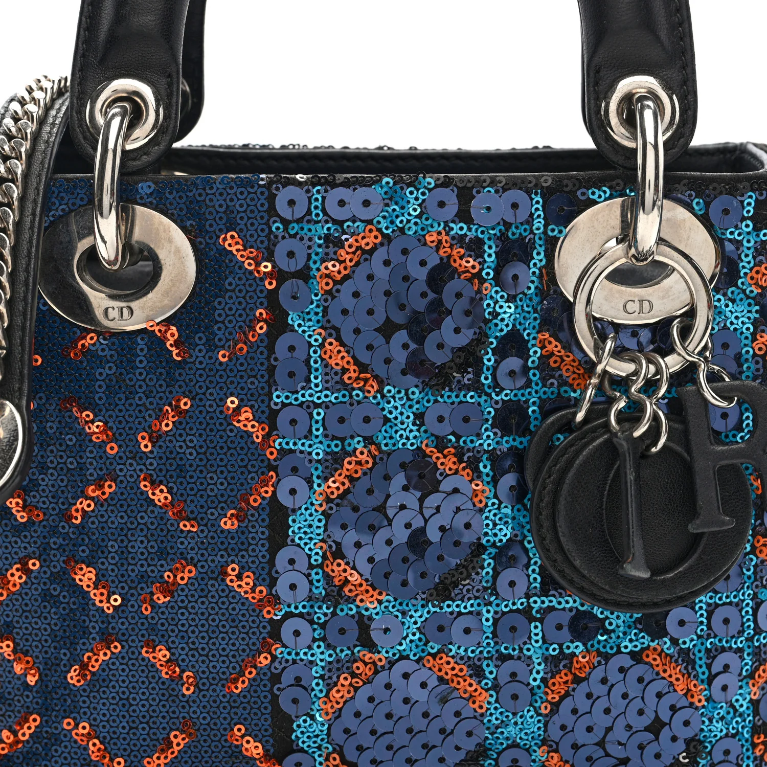 Sequin Lambskin Esprit Tokyo Mini Lady Dior Blue Multicolor - Top Club