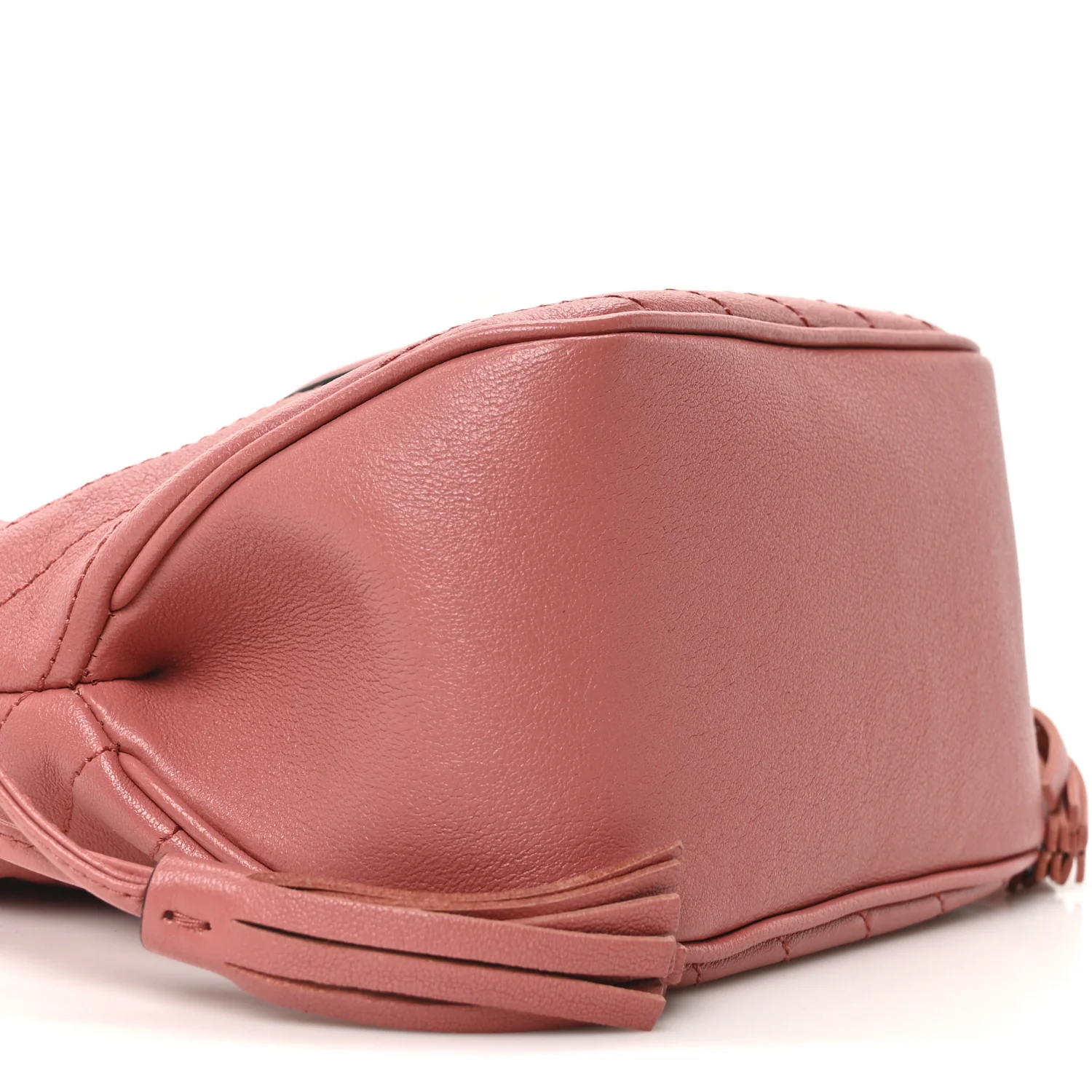 Sakai Be Green Calfskin Diagonal Stitched Mini Blondie Bucket Bag Pink - Top Club