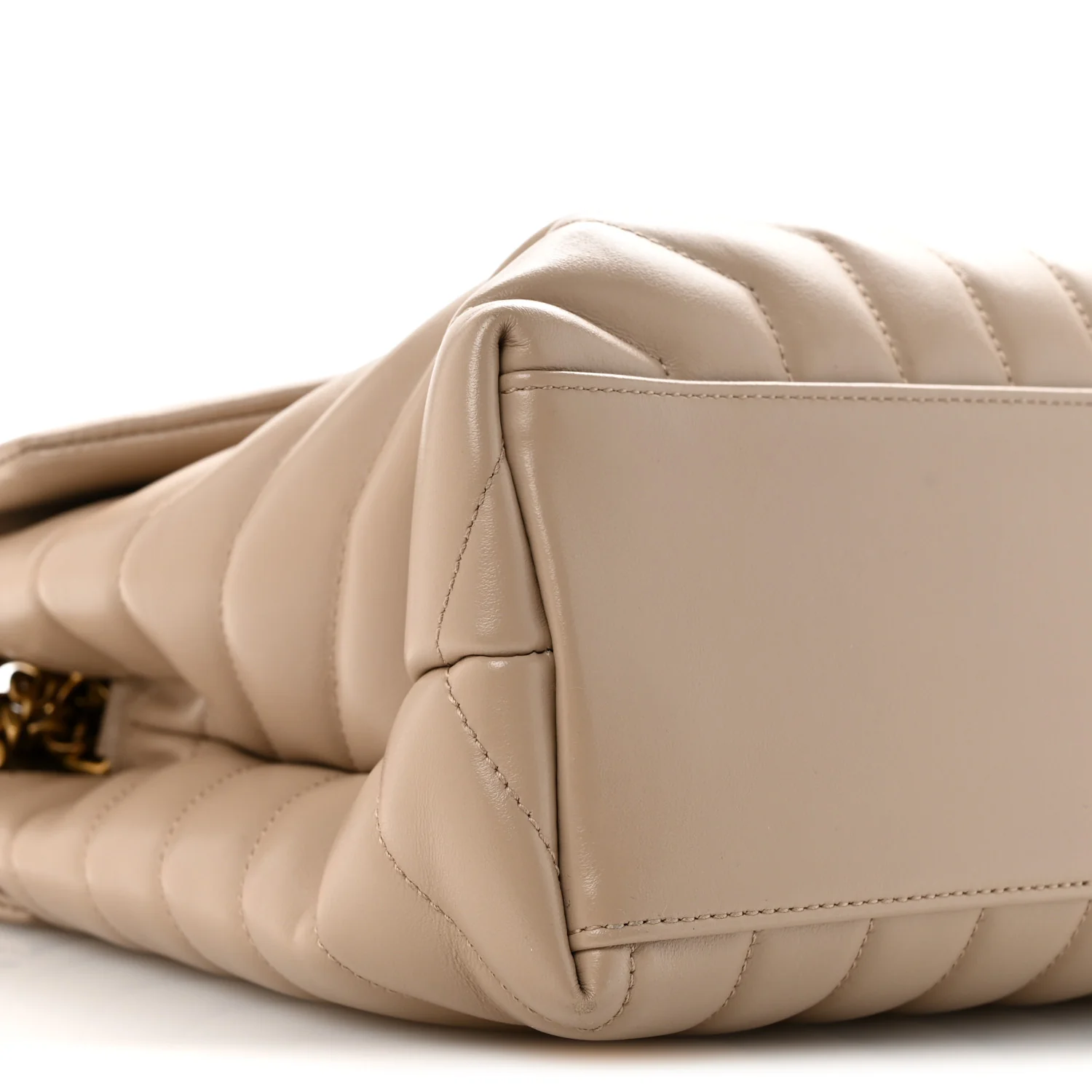 Calfskin Y Quilted Monogram Medium Loulou Chain Satchel Dark Beige - Top Club
