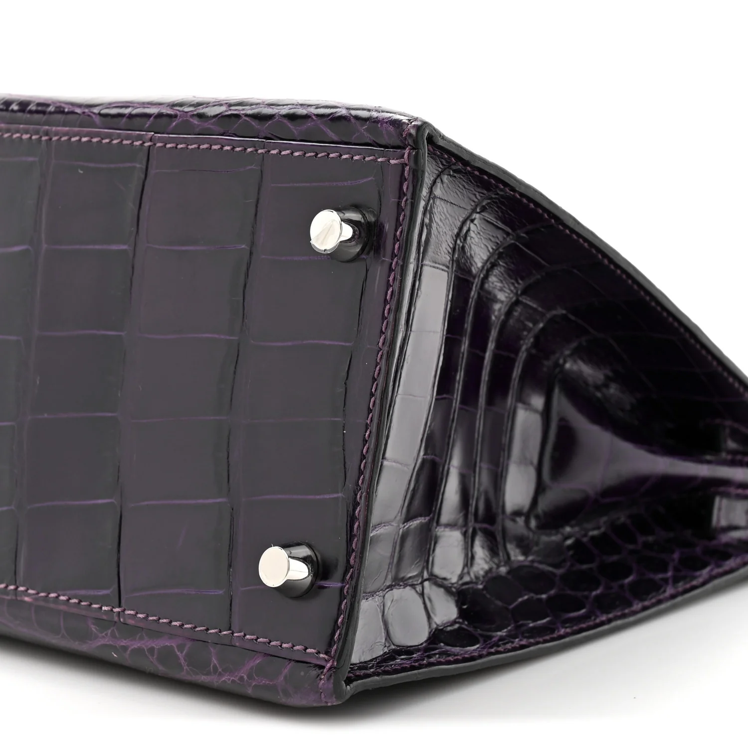 Shiny Niloticus Crocodile Kelly Sellier 28 Amethyst - Top Club
