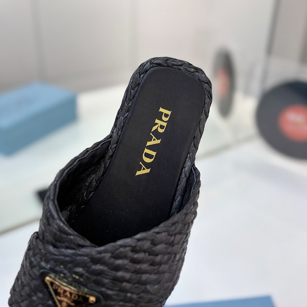 Prada Raffia crisscross slides - Top Club