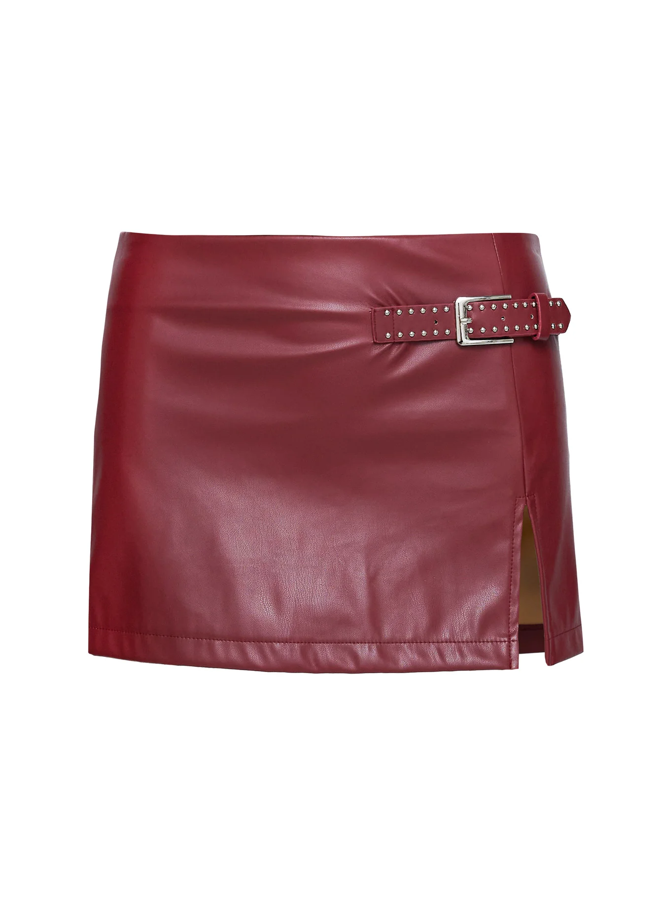 De Tigre Belted Mini Skirt Red