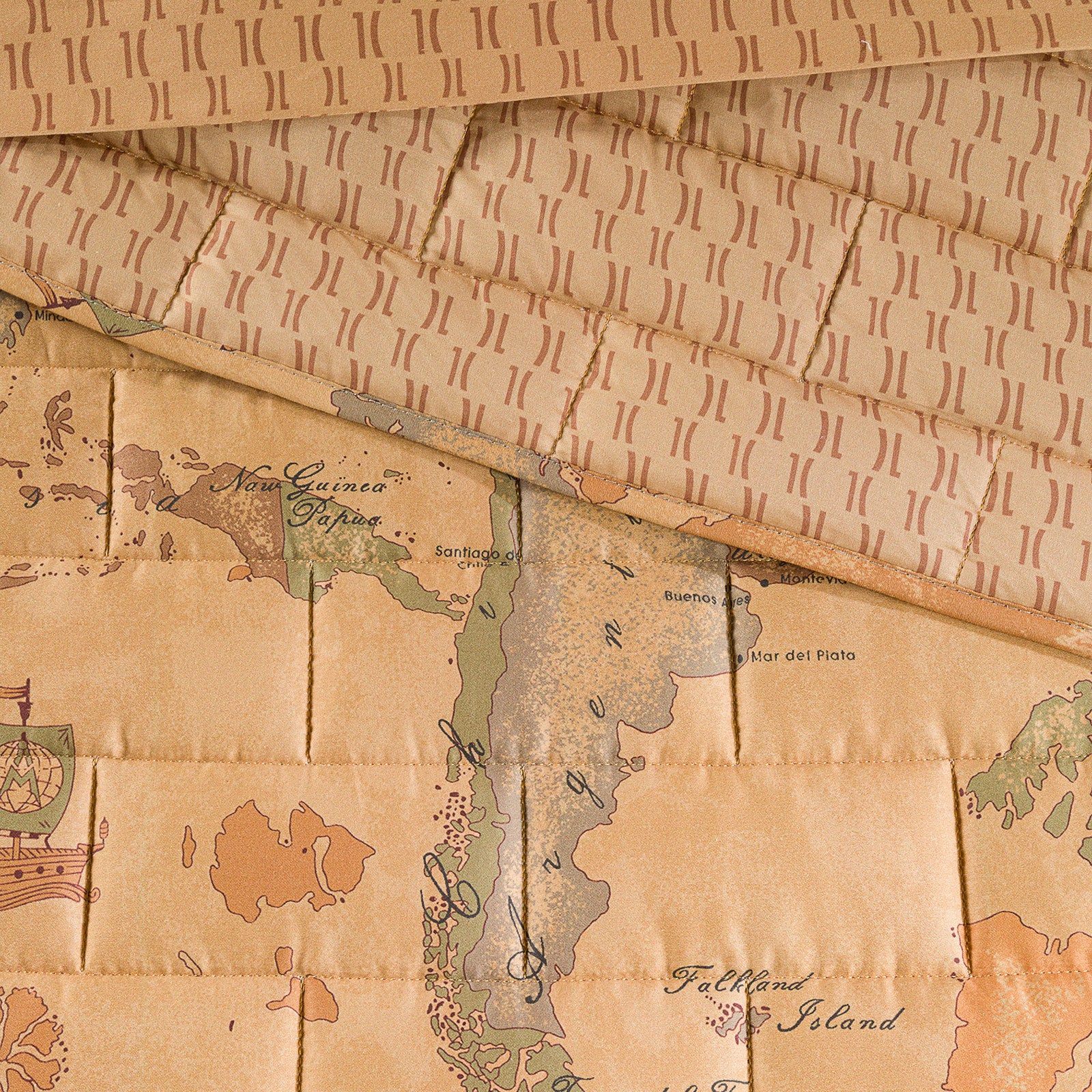 Copriletto Trapuntato In Raso Di Cotone Geo Classic Singolo Unica Caleffi