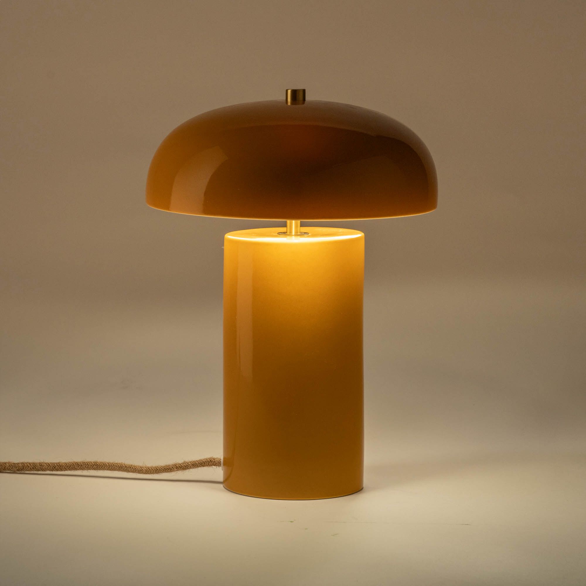 MAEL - Lampe à poser électrifiée en porcelaine D23,2cm - jaune