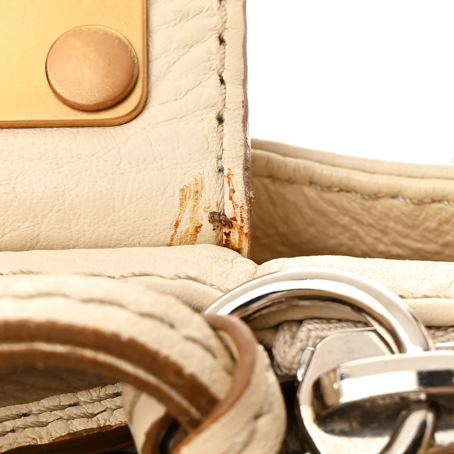 Calfskin Medium Paddington Satchel Ivory - Top Club