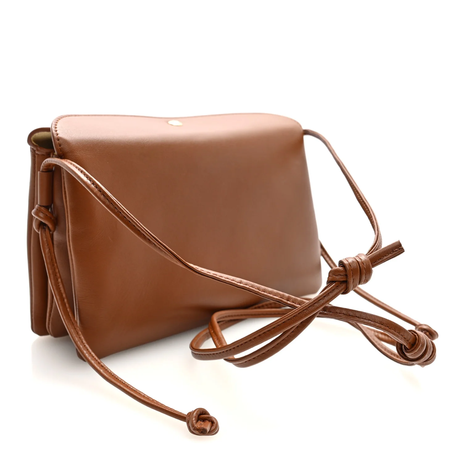 Smooth Lambskin Trio Crossbody Flap Bag Soft Tan - Top Club